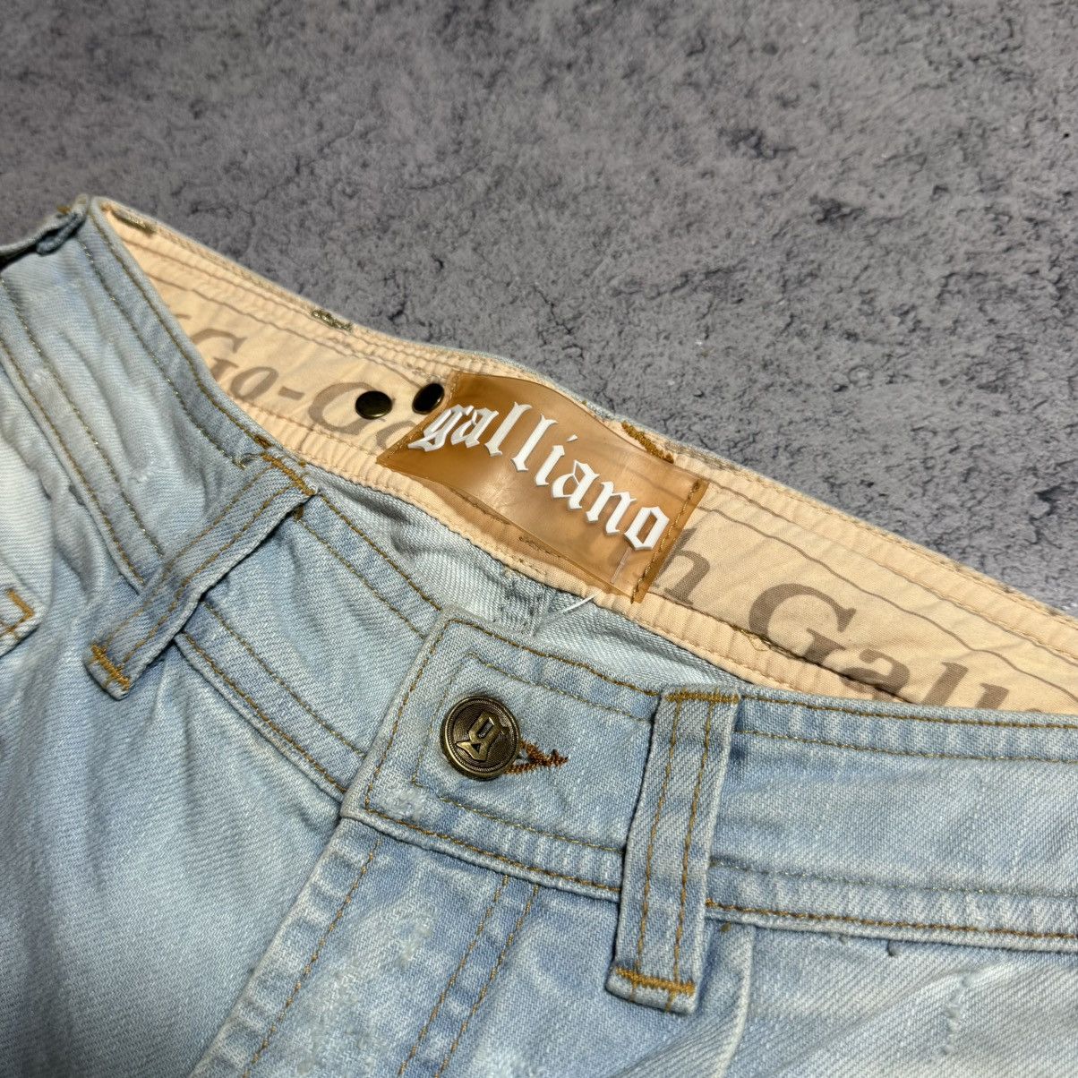 John Galliano NEW Galliano Y2K 00s Flared Jeans Size 27" / US 4 / IT 40 - 8 Thumbnail