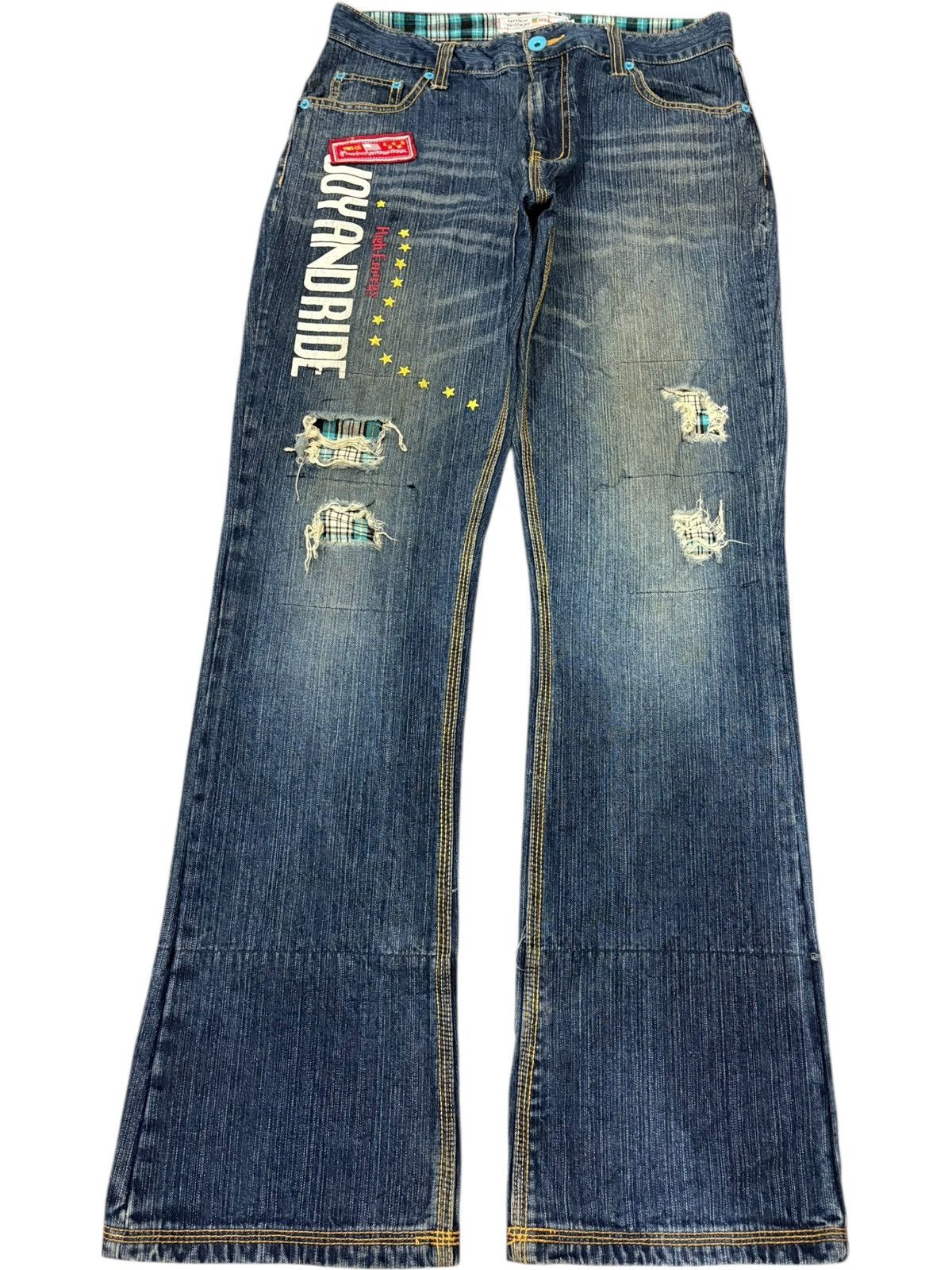 Hysteric Glamour Vintage Japanese Brand Printed Distress Flare Jeans Size 32" / US 10 / IT 46 - 1 Thumbnail