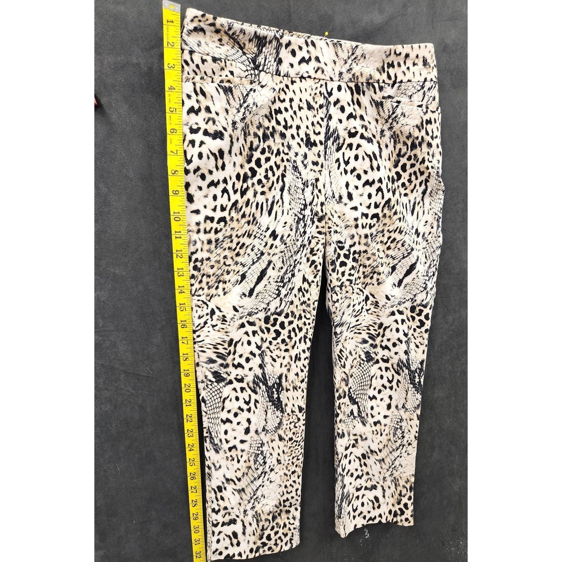 Chicos Chicos Womens Leopard Print Slim Pants Size 00 US 2 Rayon Bl Size 24" / US 00 / IT 34 - 6 Thumbnail