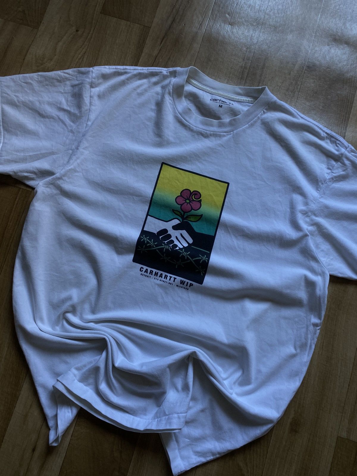 Carhartt × Vintage Carhartt T-Shirt with Rose & Wire Graphic (L) Size US L / EU 52-54 / 3 - 2 Thumbnail