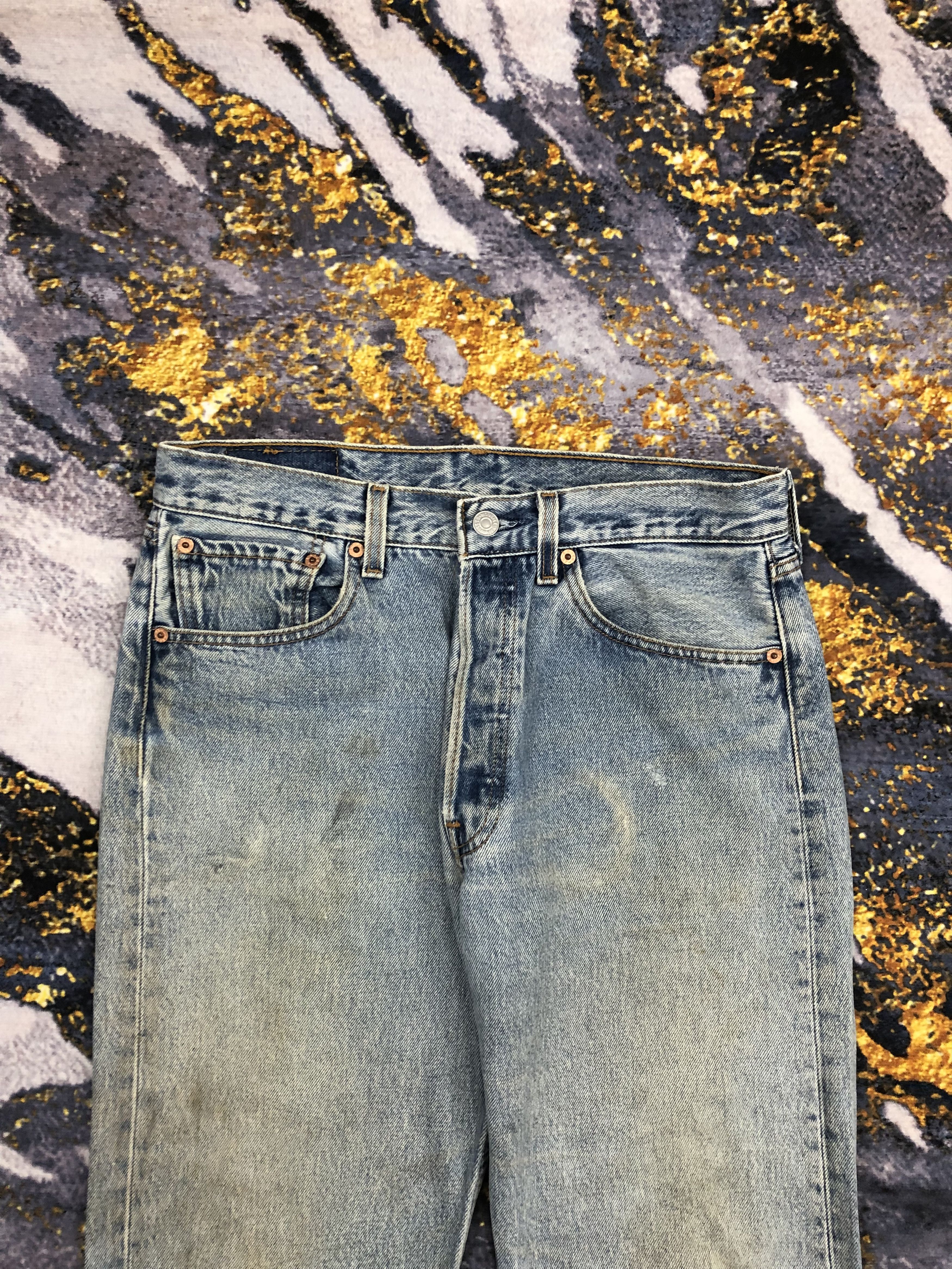 Levi's Vintage Levis 501 Light Blue Button Fly Jeans DPP0051 Size US 31 - 2 Thumbnail