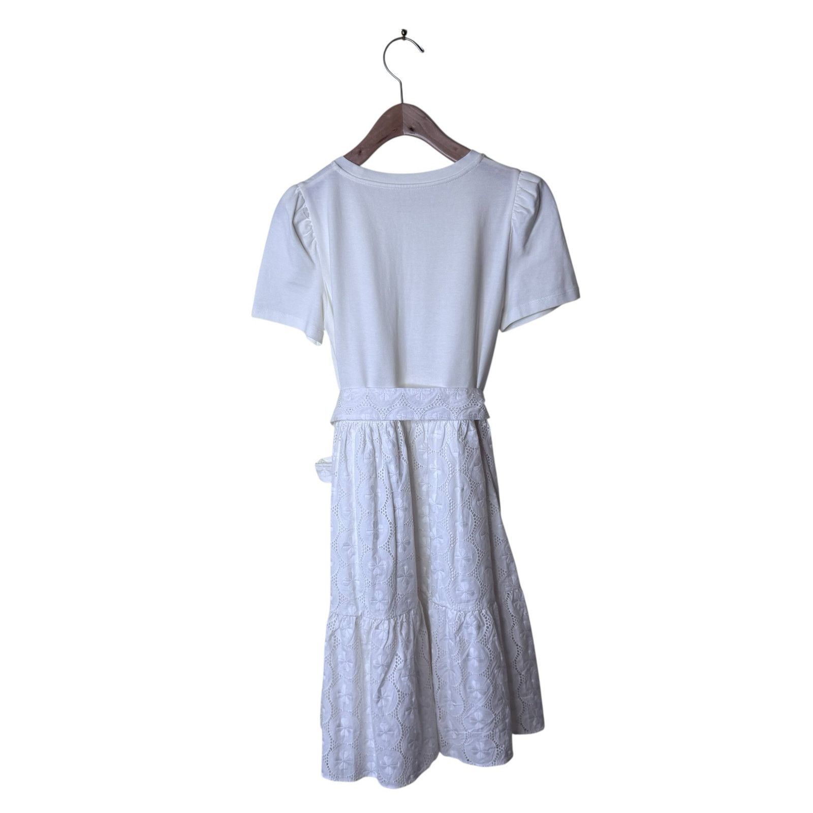 Kate Spade KATE SPADE Crewneck Puff Short Sleeve Belted Eyelet Dress Size XS / US 0-2 / IT 36-38 - 2 Thumbnail