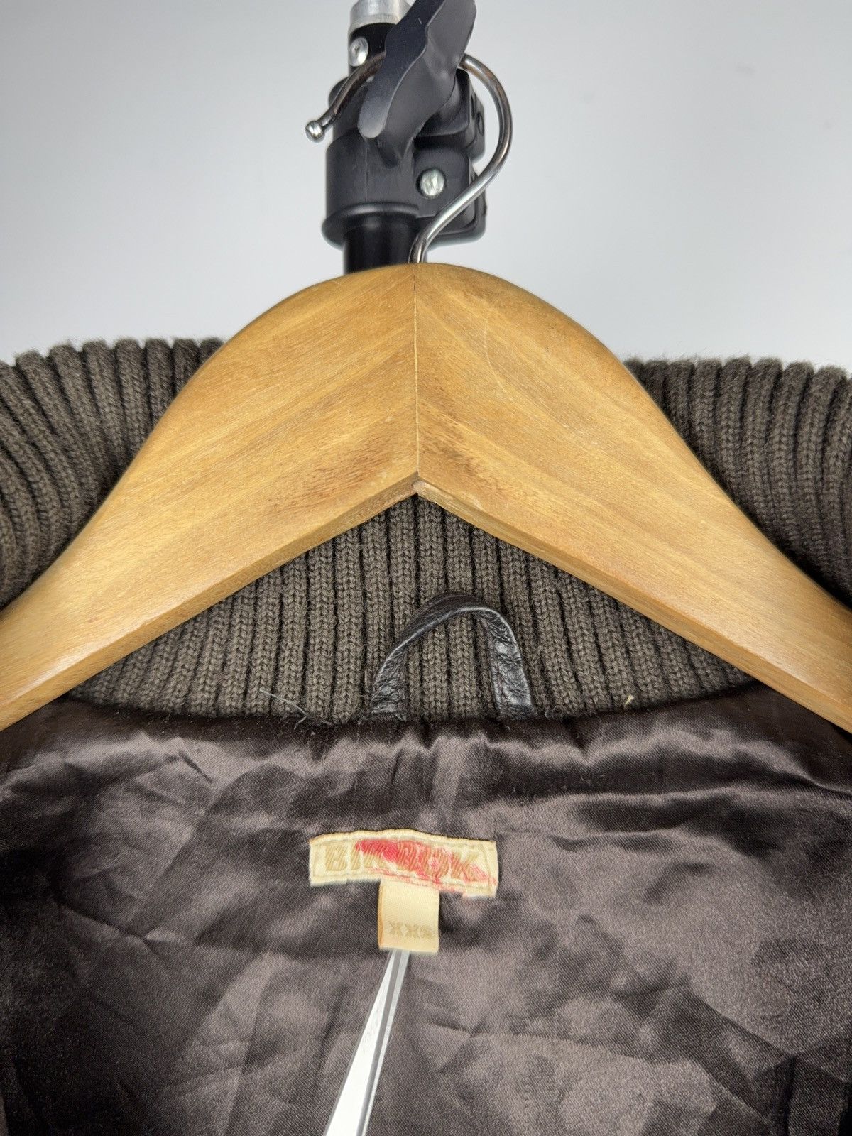 Japanese Brand 90s Retro Avant Garde Brown Leather Hooded Aviator Jacket Size XS / US 0-2 / IT 36-38 - 12 Thumbnail