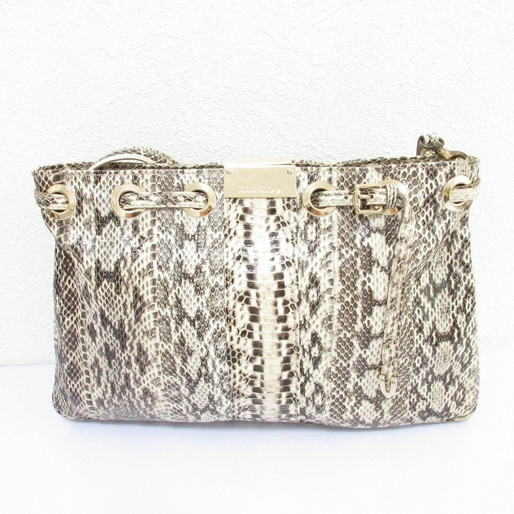 Jimmy Choo JIMMY CHOO Python Leather 2way Bag Natural Material Clutch Bag DUTY FREE for USA