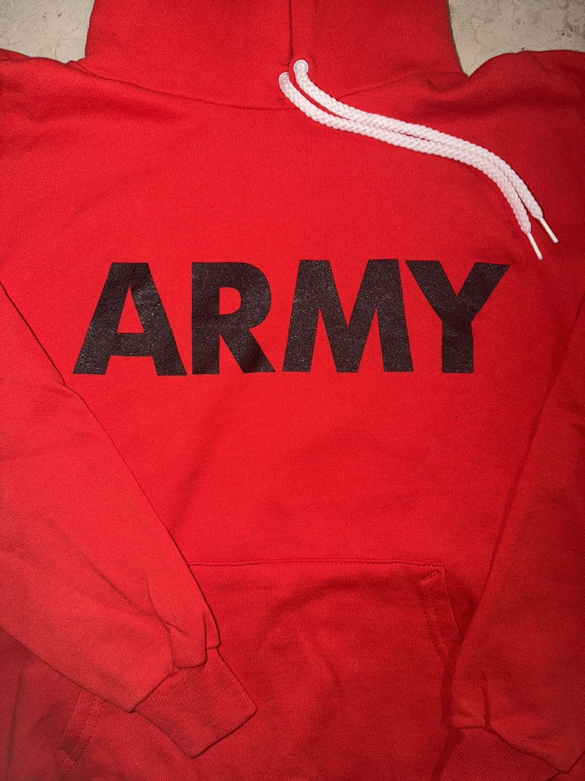 Hanes Vintage 90s U.S. Army Men’s Pullover Hoodie Red RARE Size US S / EU 44-46 / 1 - 2 Thumbnail