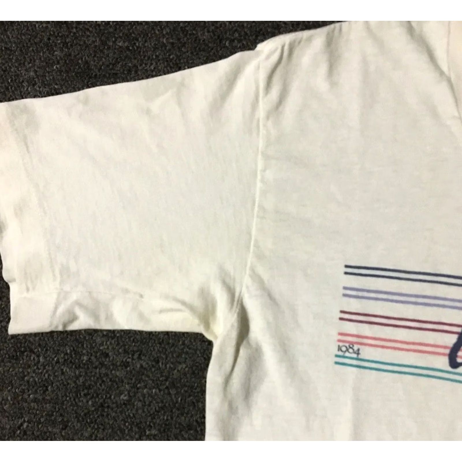 Vintage VINTAGE USA 1984 Faded Spellout Shirt S Short Sleeve White Men T-Shirt Surf Grunge Rock 80s Sport Swim Beach Palm Tree Sun USA Boys Mens Girls Womens Size US S / EU 44-46 / 1 - 5 Thumbnail