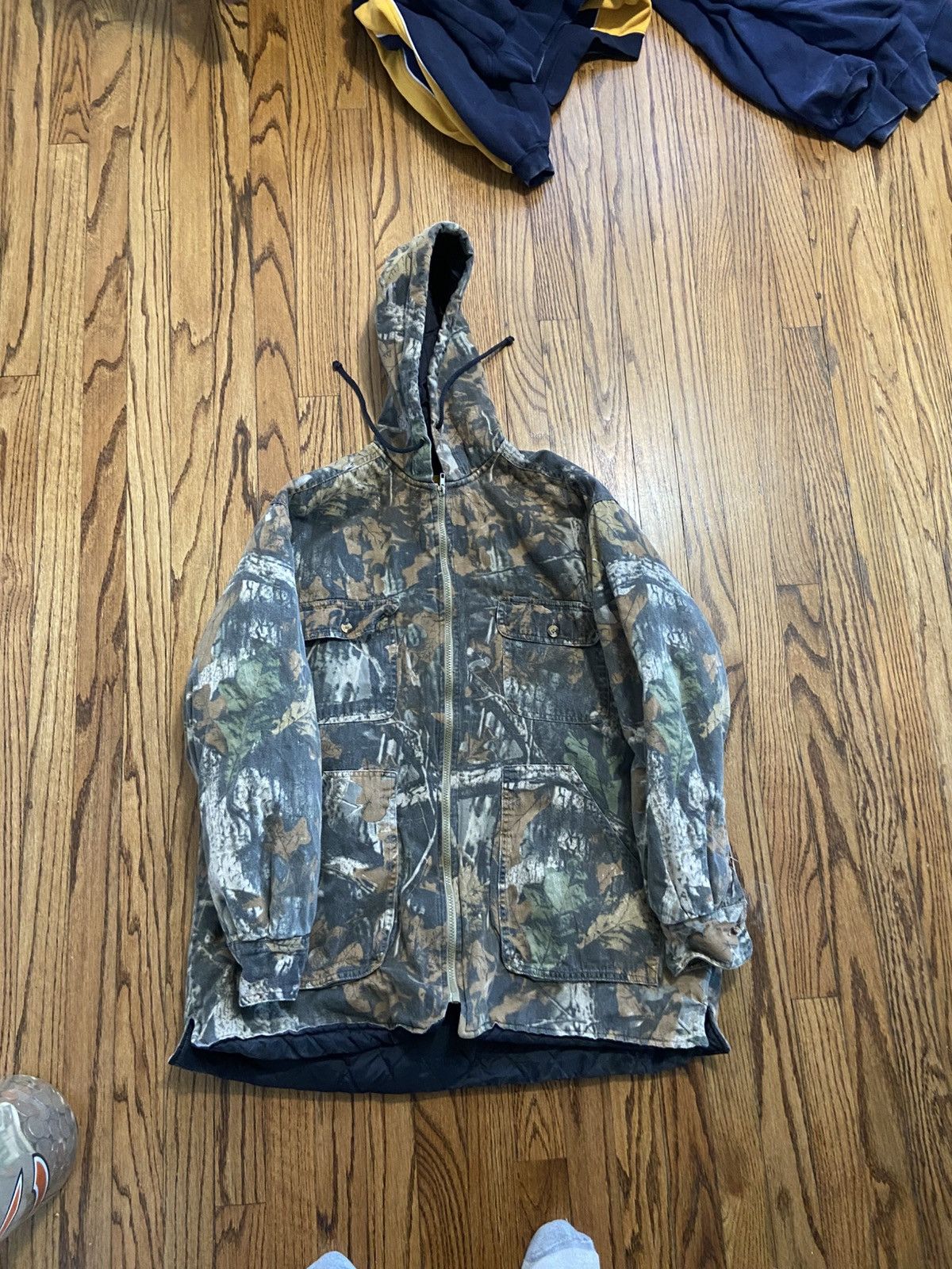 Vintage Vintage camo hooded jacket Size US XL / EU 56 / 4 - 1 Thumbnail