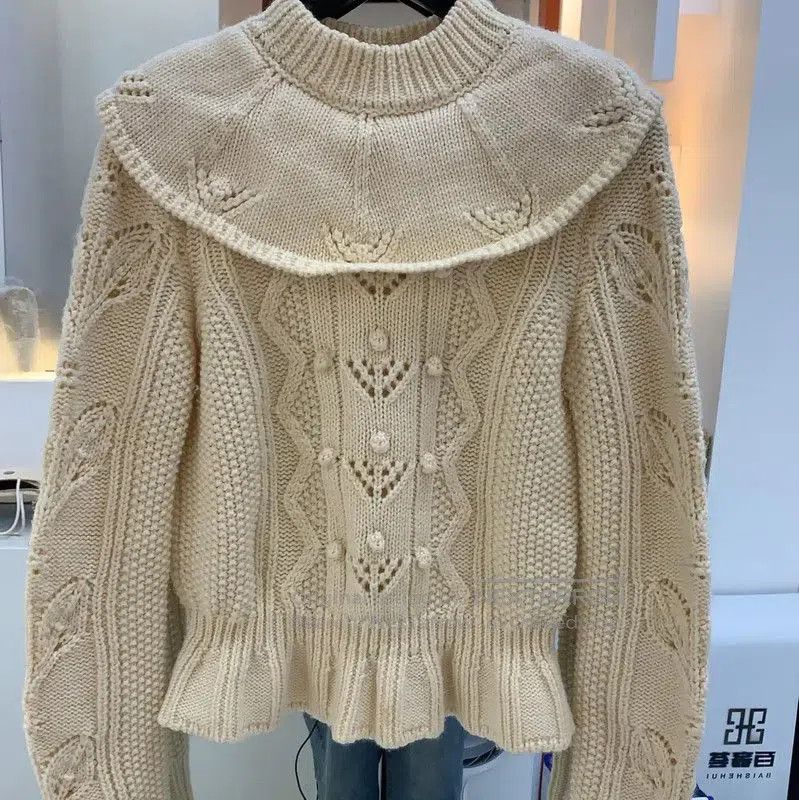Valentino Valentino Women's Cream Wool Blend Sweater . Size M / US 6-8 / IT 42-44 - 1 Thumbnail