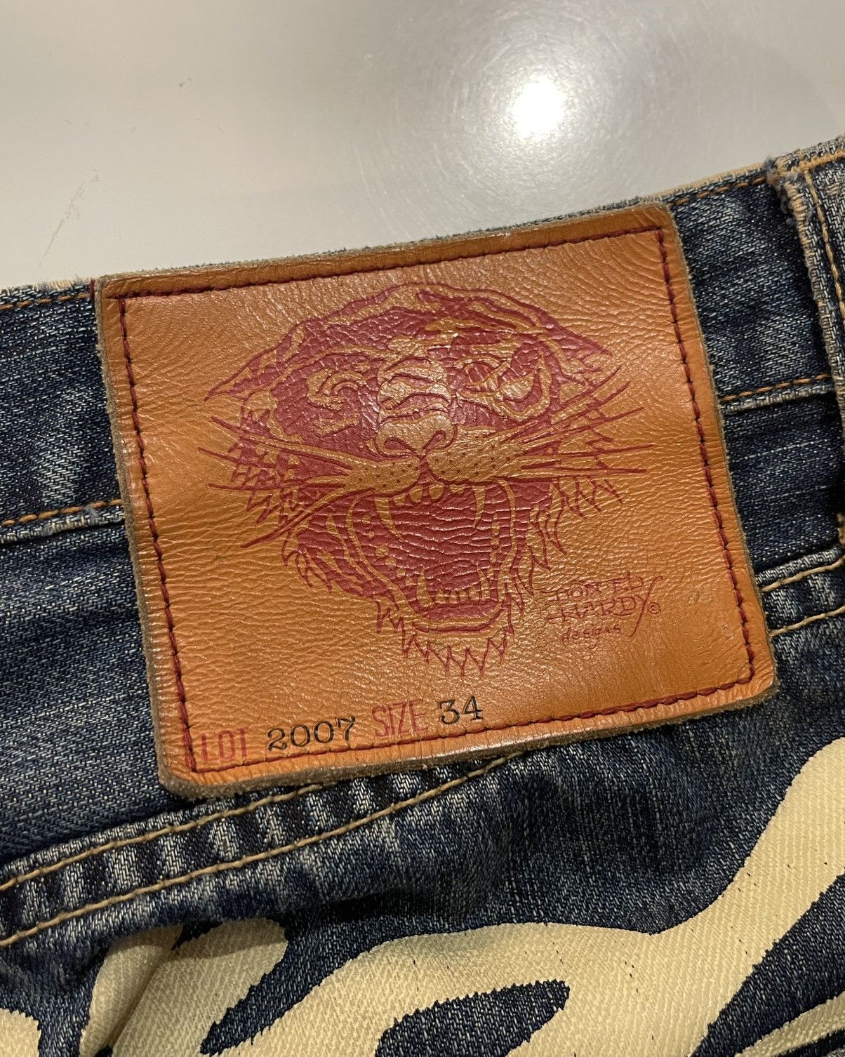 Ed Hardy ‘ ED HARDY ‘ Dark Blue Baggy Jorts ‘ New York City ‘ Size US 34 / EU 50 - 10 Thumbnail