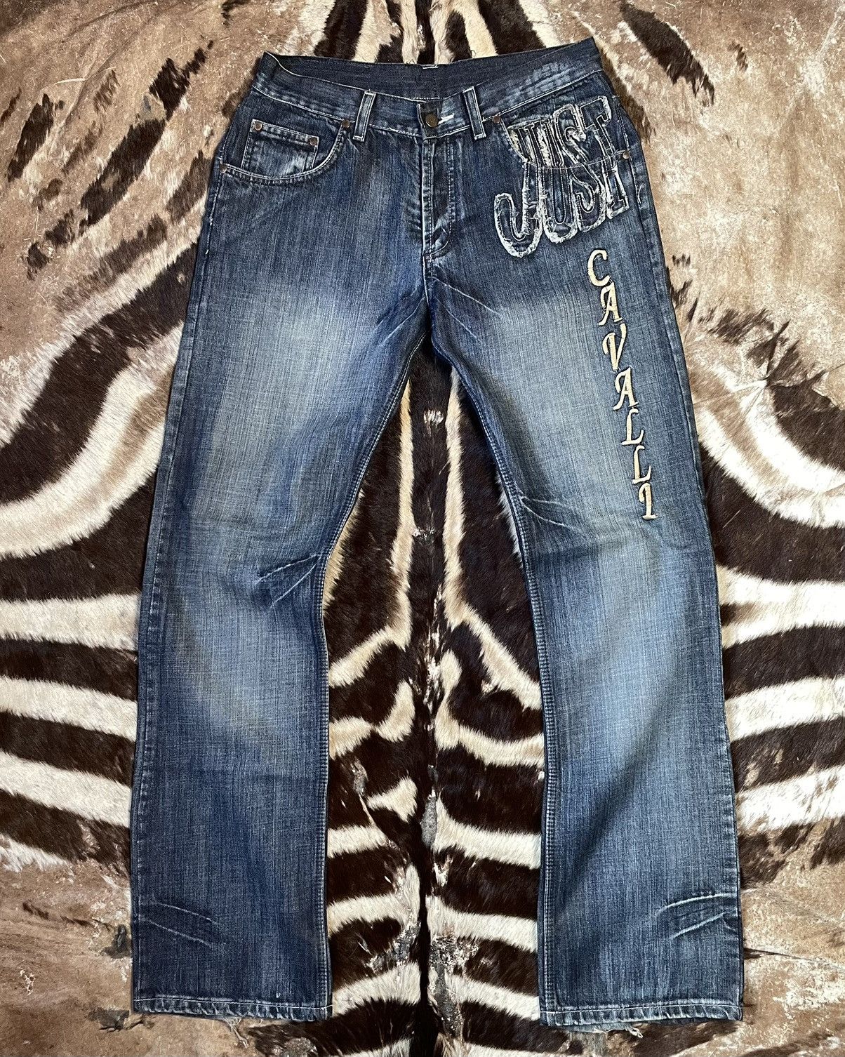 JUST CAVALLI EMBROIDERED DENIM