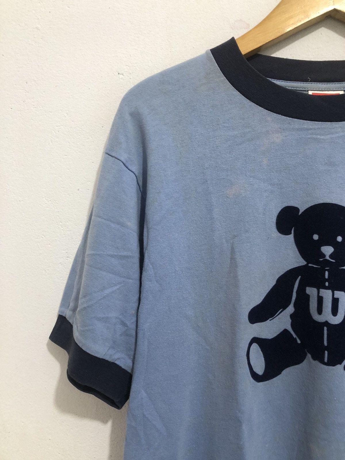 Japanese Brand × Vintage Vintage 90s Wilson Big Logo Ringer Tee Size US L / EU 52-54 / 3 - 3 Thumbnail