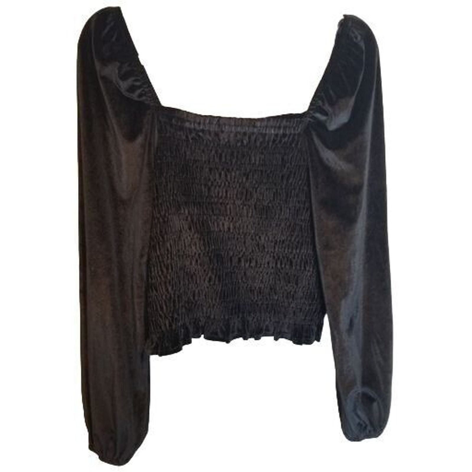 Babylon Bagatelle Womens Velvet Smocked Top Whimsygoth Fairy Grunge Size L / US 10 / IT 46 - 9 Thumbnail