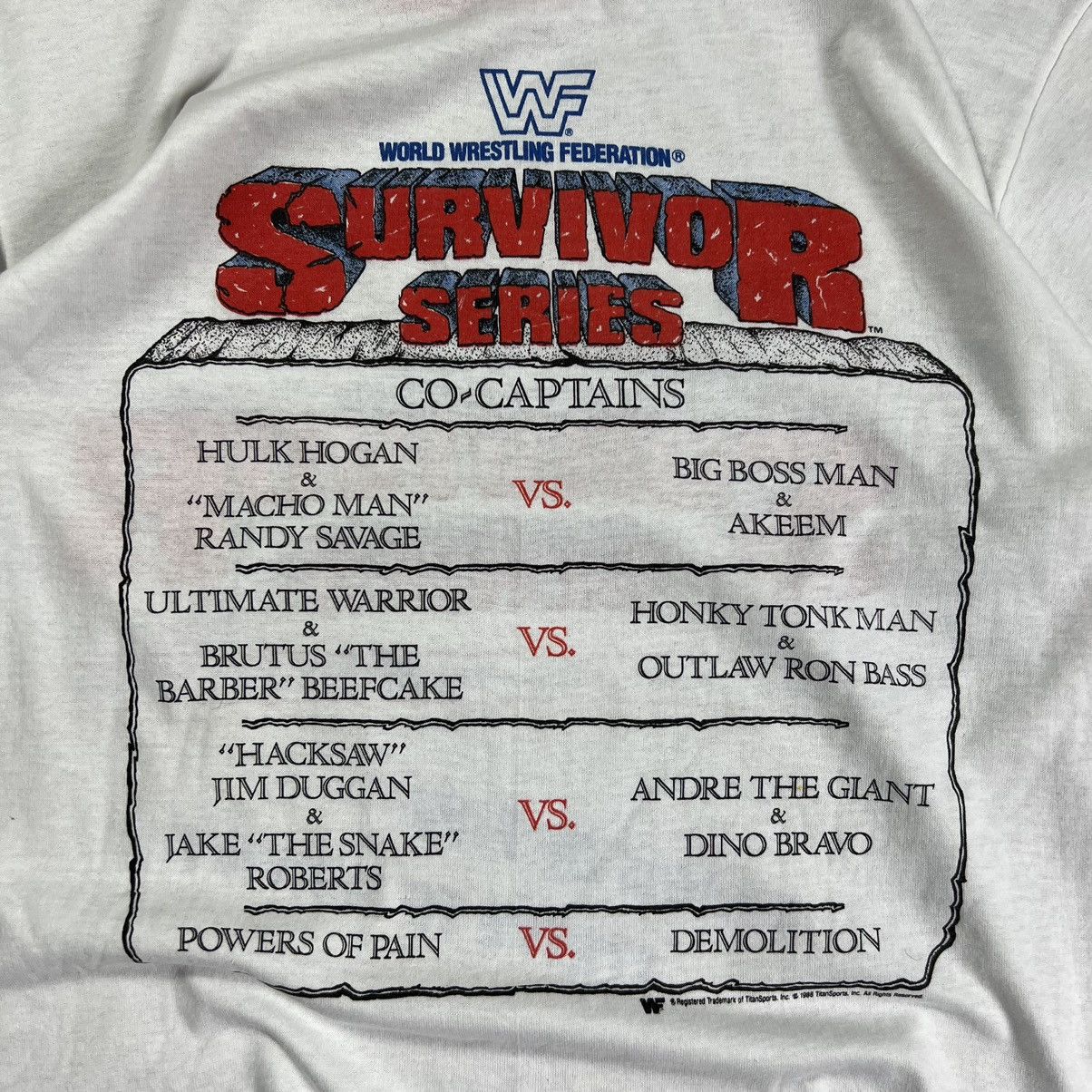 Vintage × WWF TOUCH OF GOLD WWF SURVIVOR SERIES T-SHIRT 80S VINTAGE 1988 Size US L / EU 52-54 / 3 - 4 Thumbnail