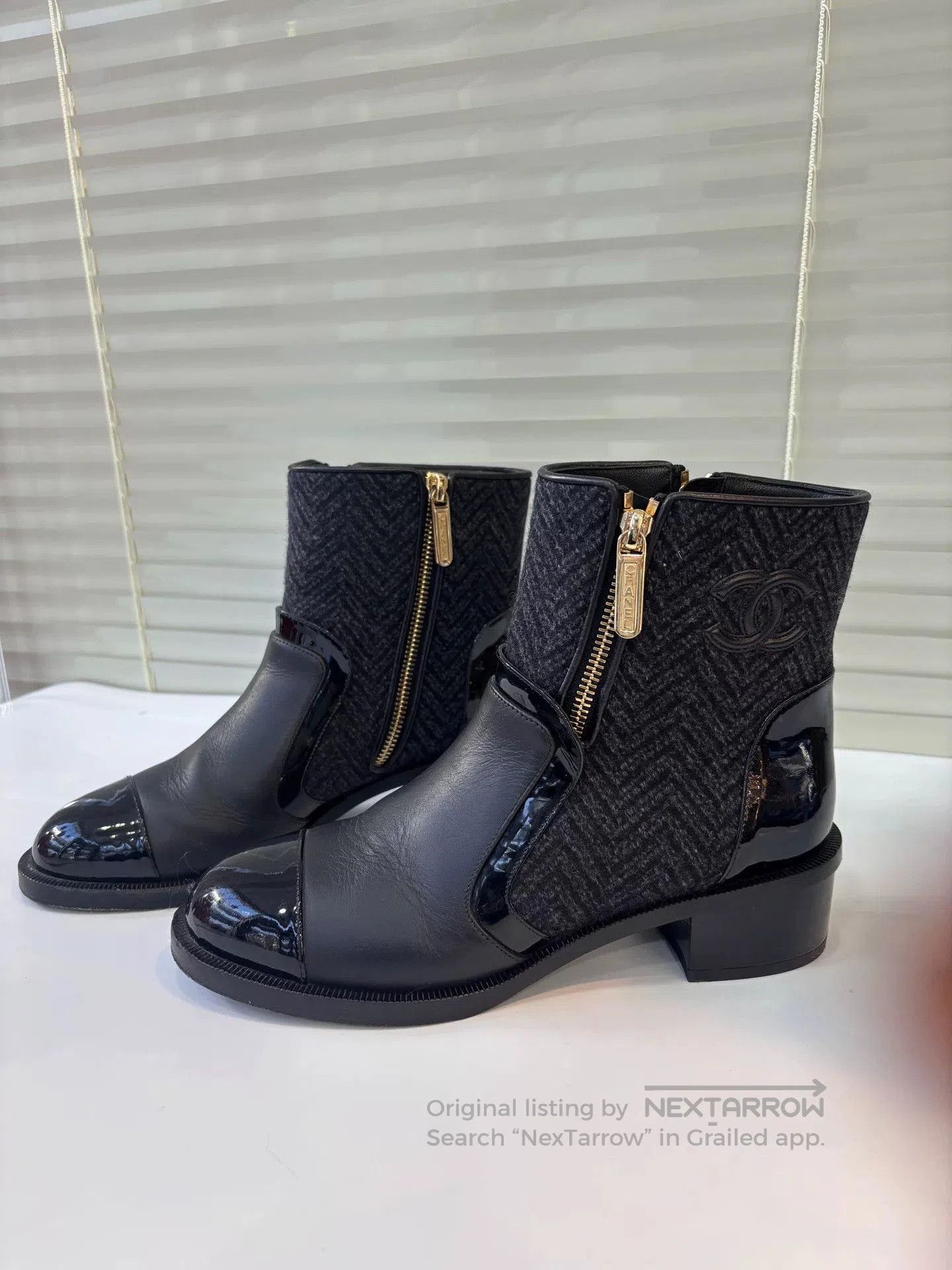 Chanel Chanel Black Spliced Short Boots. Size US 6 / IT 36 - 1 Thumbnail