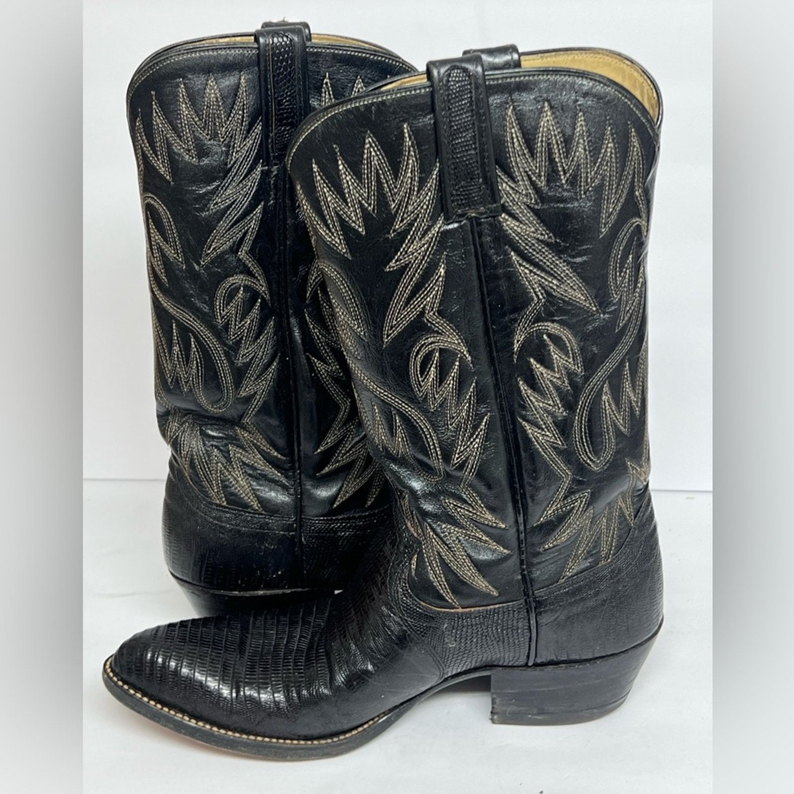 Dan Post Dan Post Black Lizard Skin Boots 6830 Cowboy Western USA Size US 9.5 / EU 42-43 - 3 Thumbnail