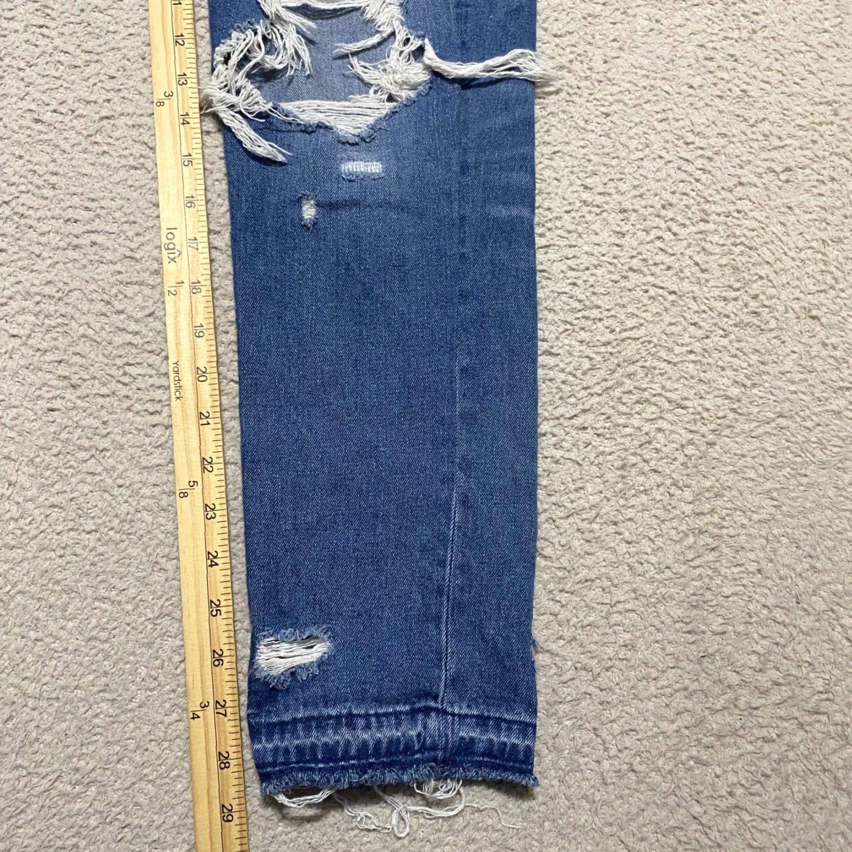 American Eagle Outfitters VINTAGE American Eagle Outfitters Jeans Womens 4 Blue Distressed Boyfriend Medium Wash 5-Pocket Denim Style: Jeans Size 27" / US 4 / IT 40 - 3 Thumbnail