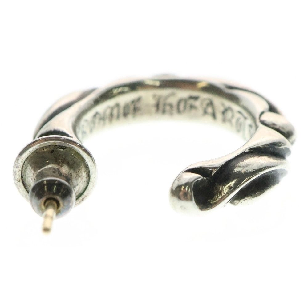Chrome Hearts Silver Scroll Hoop Earring