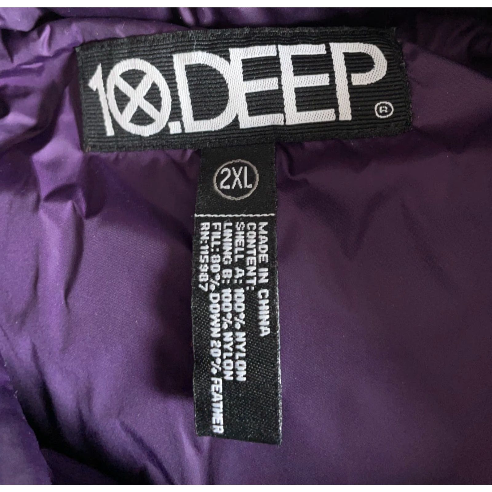 Vintage VINTAGE 10.Deep Puffer Vest Men 2XL Beige Purple Quilted Down Insulated Short Zip Pockets Hip Hop Streetwear Size US XXL / EU 58 / 5 - 3 Thumbnail