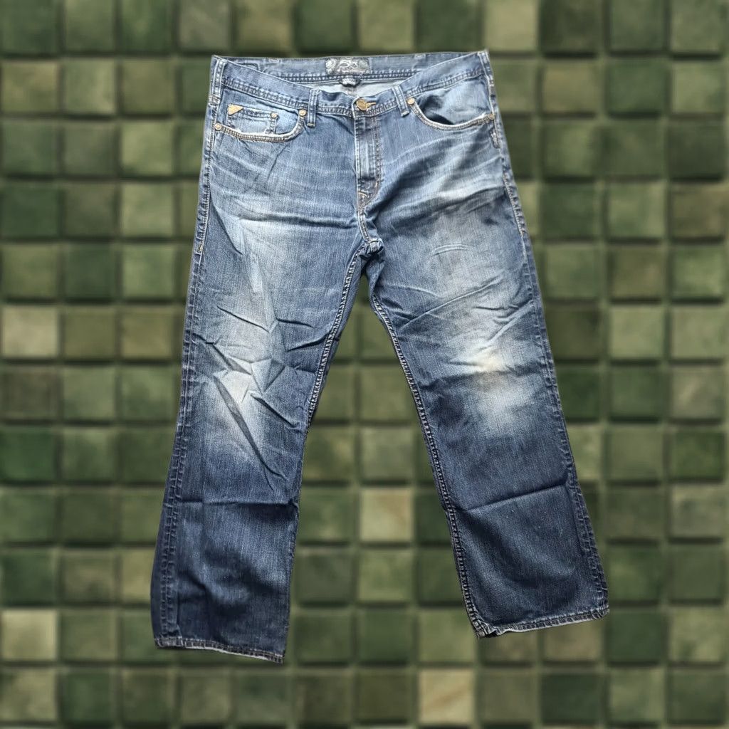 Silver Jeans Co. Silver Jeans Grayson Heritage Men’s Jeans W38 L30 Relaxed Distressed 5-Pocket Denim Cotton Spandex Blue Moderate Wash Straight Style Regular Mens Size US 38 / EU 54 - 1 Thumbnail