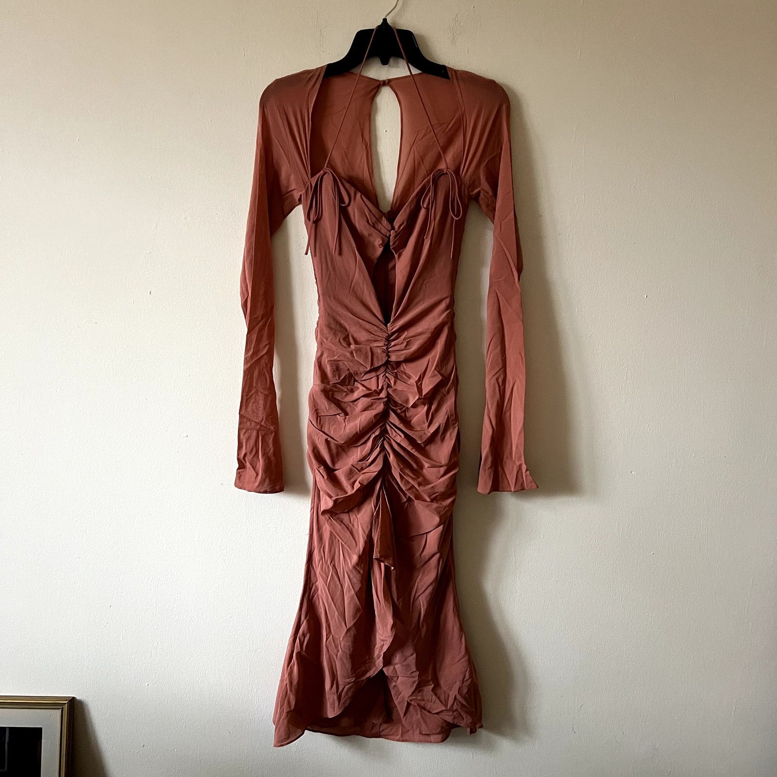 House of CB House of CB Reine Rose Pink Ruched Cutout Midi Dress Size XS / US 0-2 / IT 36-38 - 3 Thumbnail