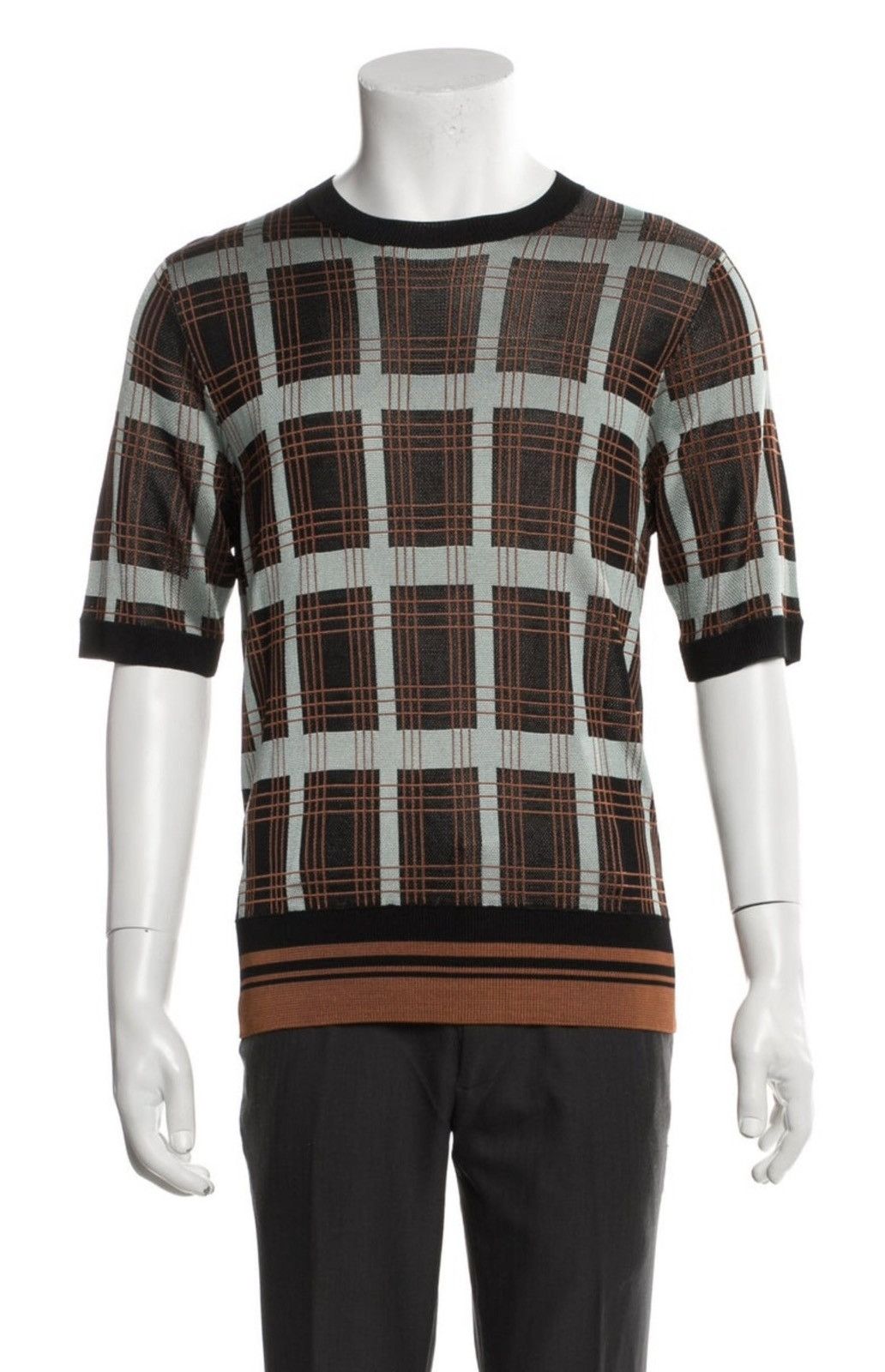 Dries Van Noten DVN Knit Plaid Tartan Short Sleeve Size US M / EU 48-50 / 2 - 2 Thumbnail
