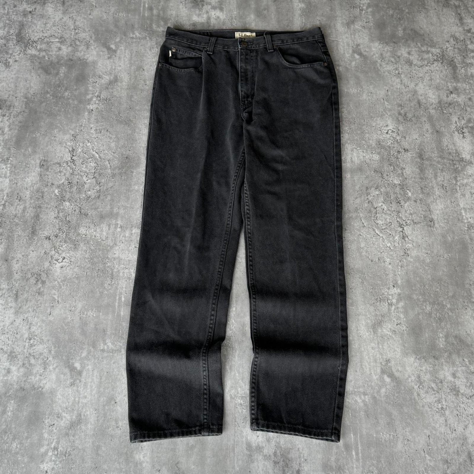 L.L. Bean × Vintage Vintage Y2K L.L. Bean Black Denim Skater Cyber Grunge Jeans Size US 33 - 2 Thumbnail