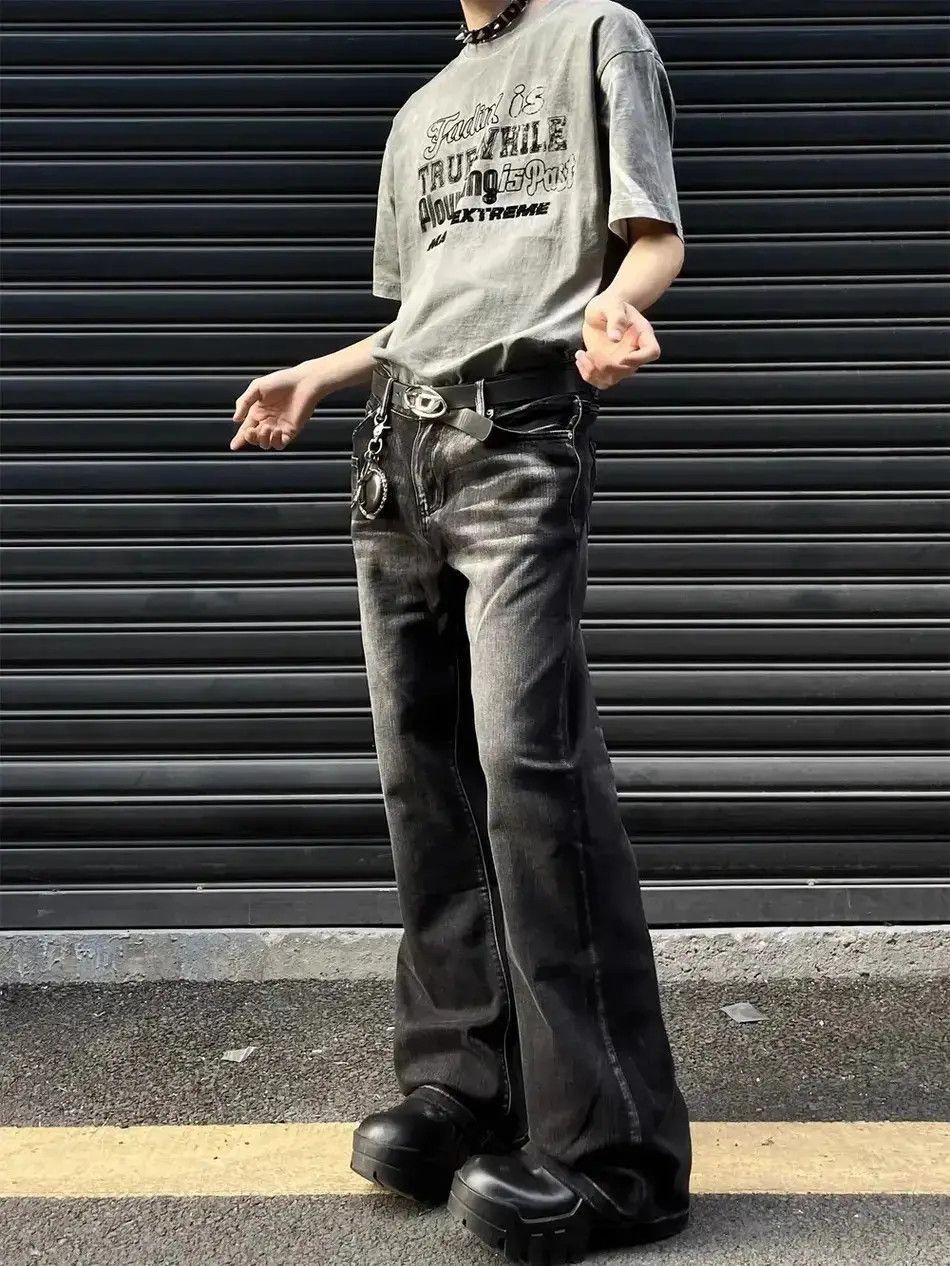 Japanese Brand Retro distressed black jeans Size US 32 / EU 48 - 2 Thumbnail