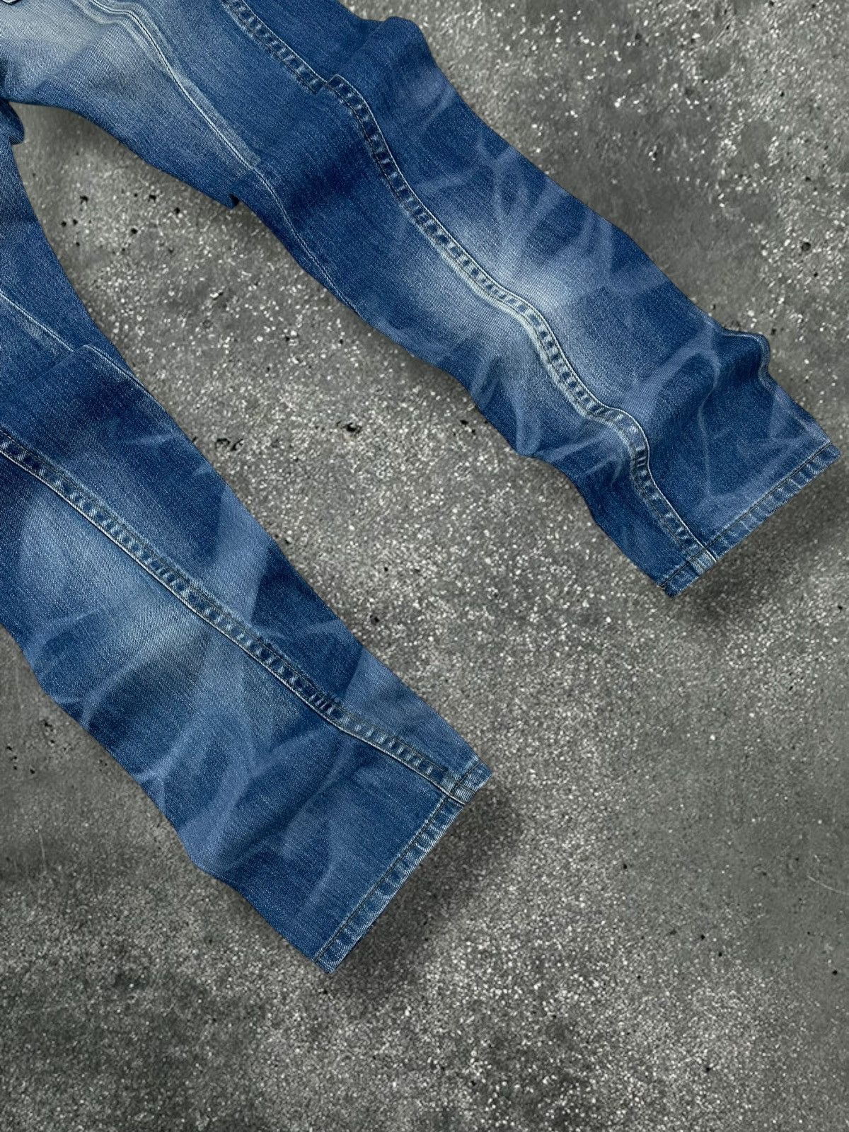 Le Grande Bleu (L.G.B.) Rare Vintage Designer Japan Schlussel Artwork Layered Denim Size US 31 - 10 Thumbnail