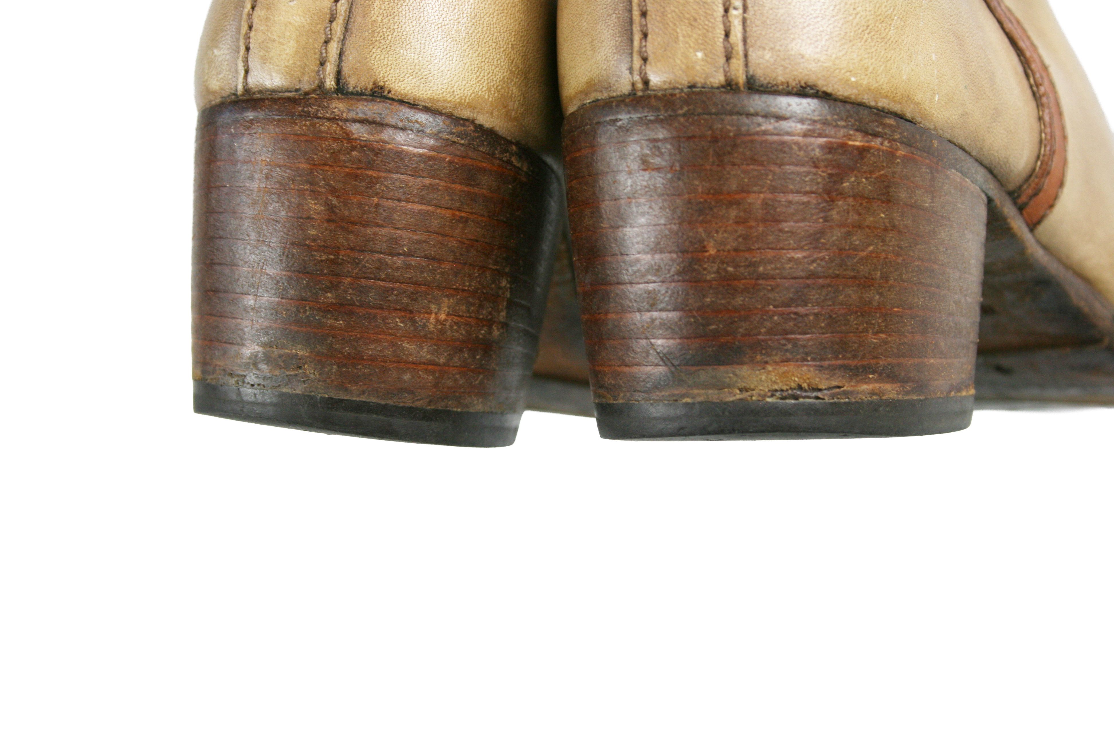 MoMA 00S Biker Leather Grunge Belted Boots Vintage Size US 7 / IT 37 - 10 Thumbnail
