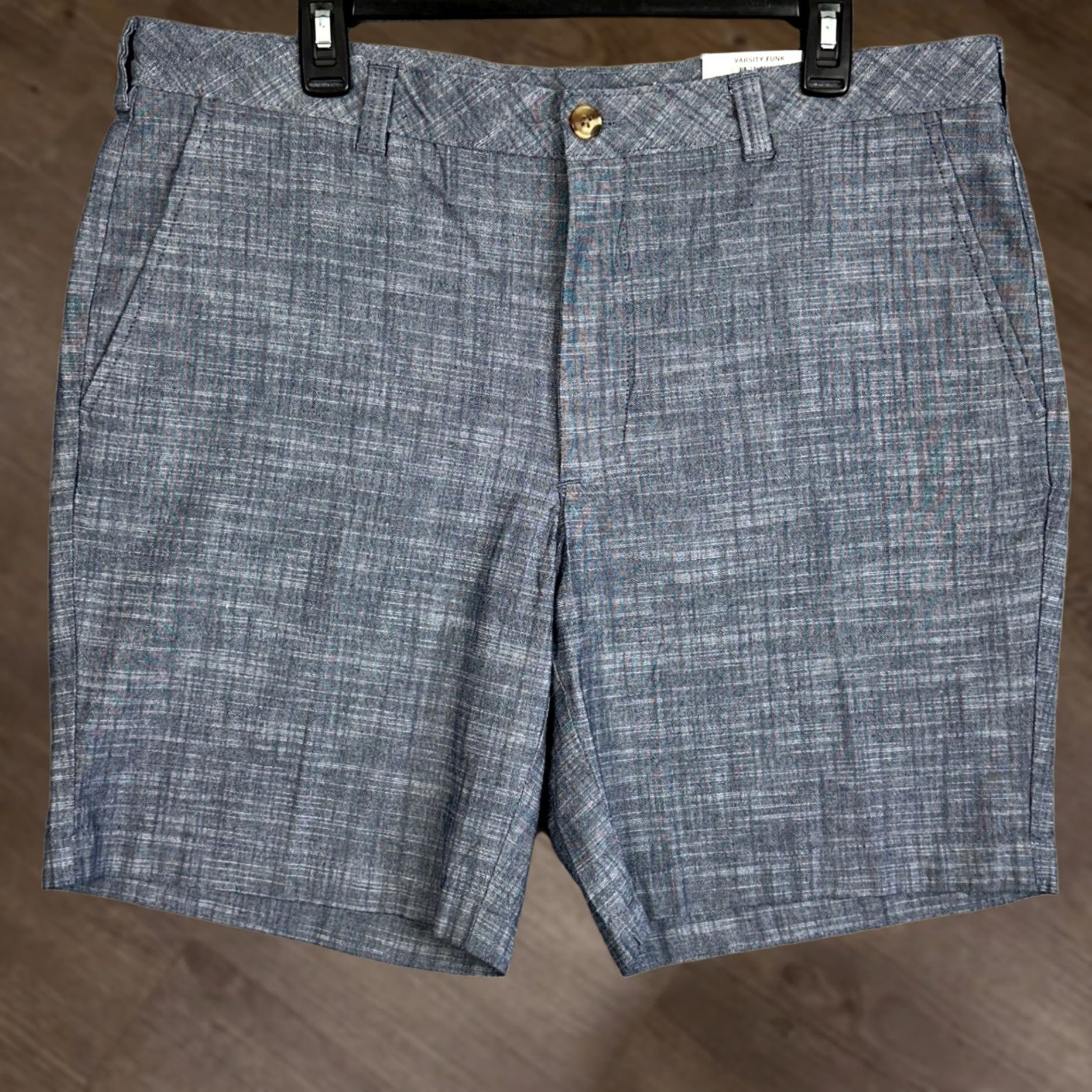 Club Room Club Room Shorts Mens 36W Blue Chino Classic Flat Front Casual Stretch Breathable Lightweight Pockets" Size US 36 / EU 52 - 1 Thumbnail
