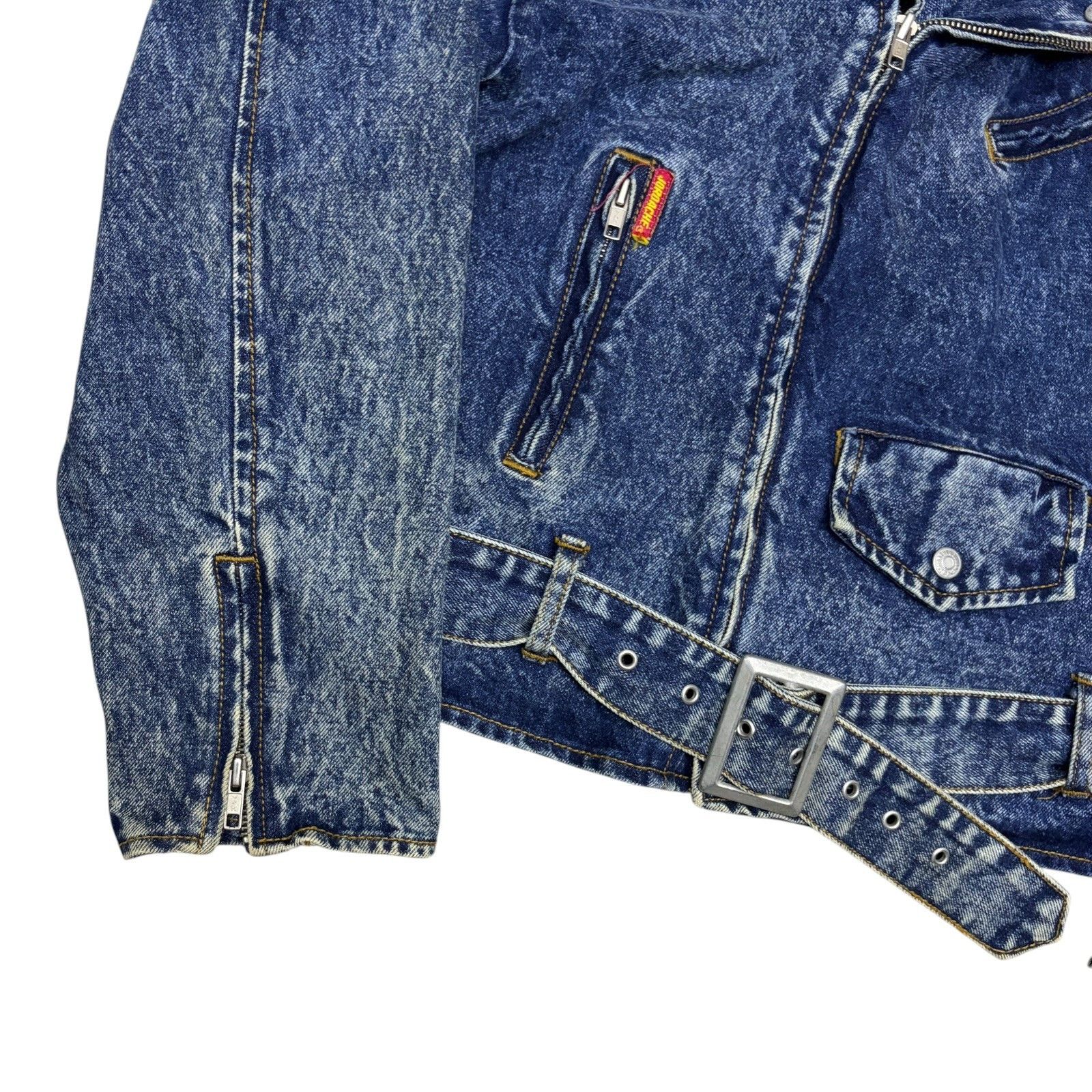 Jordache VINTAGE 90s JORDACHE Jean Jacket Retro Cropped Coat Medium Size M / US 6-8 / IT 42-44 - 3 Thumbnail