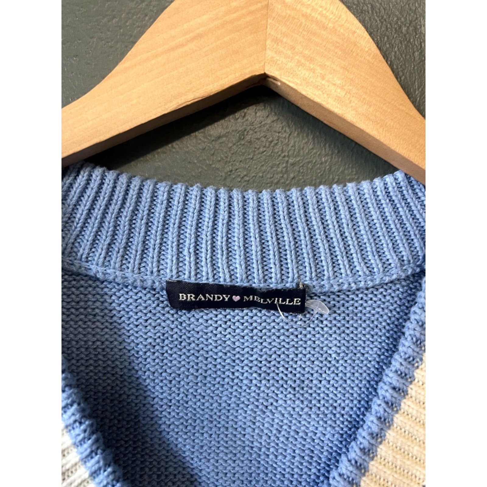 Brandy Melville Brandy Melville Womens Vest Knitted Sleeveless Blue Sweater Size ONE SIZE - 3 Thumbnail