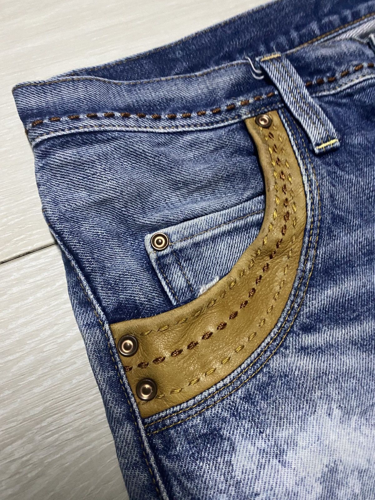 Japanese Brand Japanese Brand RnaSlang Bleach Splatter Slim Fit Jeans Size US 33 - 14 Thumbnail