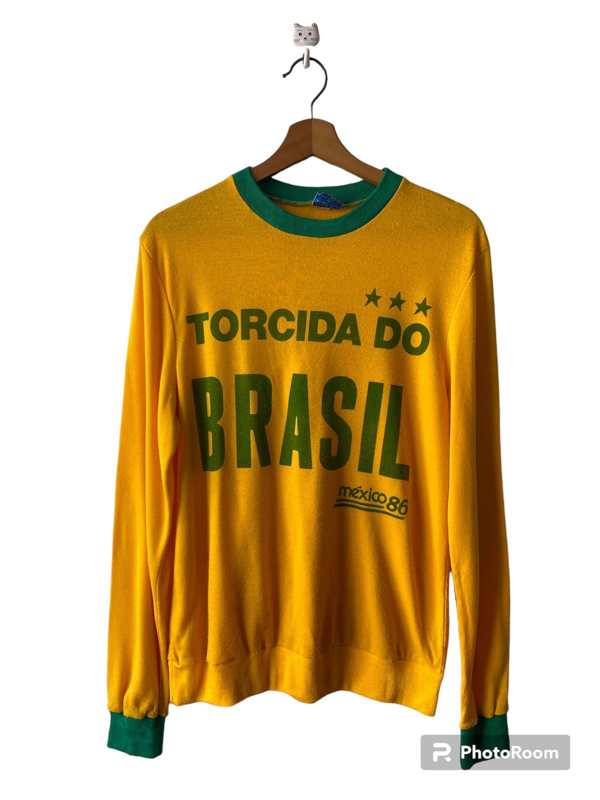 Vintage 1980s - Torcida Do Brasil Mexico86 Football Club Sweatshirt Size US M / EU 48-50 / 2 - 2 Thumbnail