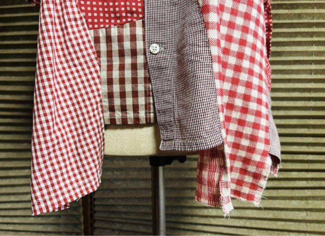Kapital KAPITAL KOUNTRY Check Patchwork Oversized Shirt Red Size ONE SIZE - 3 Thumbnail