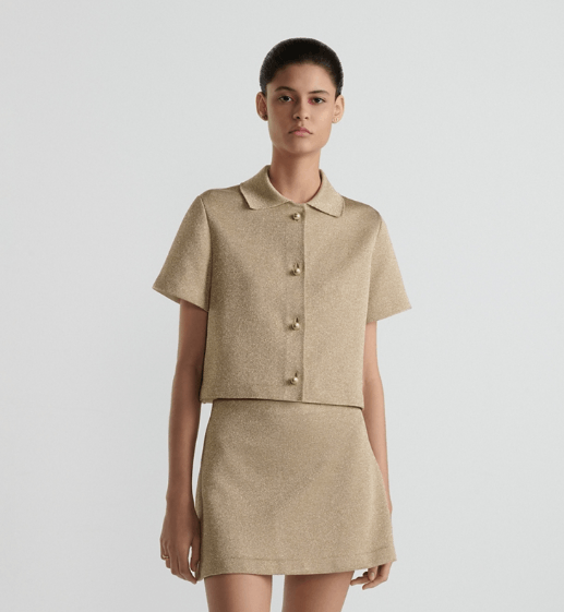 Dior o1w1db10326 514J25 Mini Skirt in Gold Size 25" / US 0 / IT 36 - 5 Thumbnail