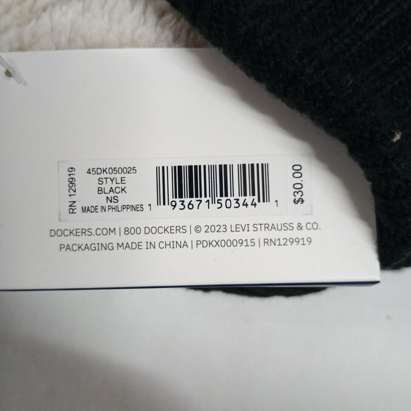 Dockers Dockers Beanie Men's One Size Fits Black Fleece Lined Sherpa Size ONE SIZE - 4 Thumbnail