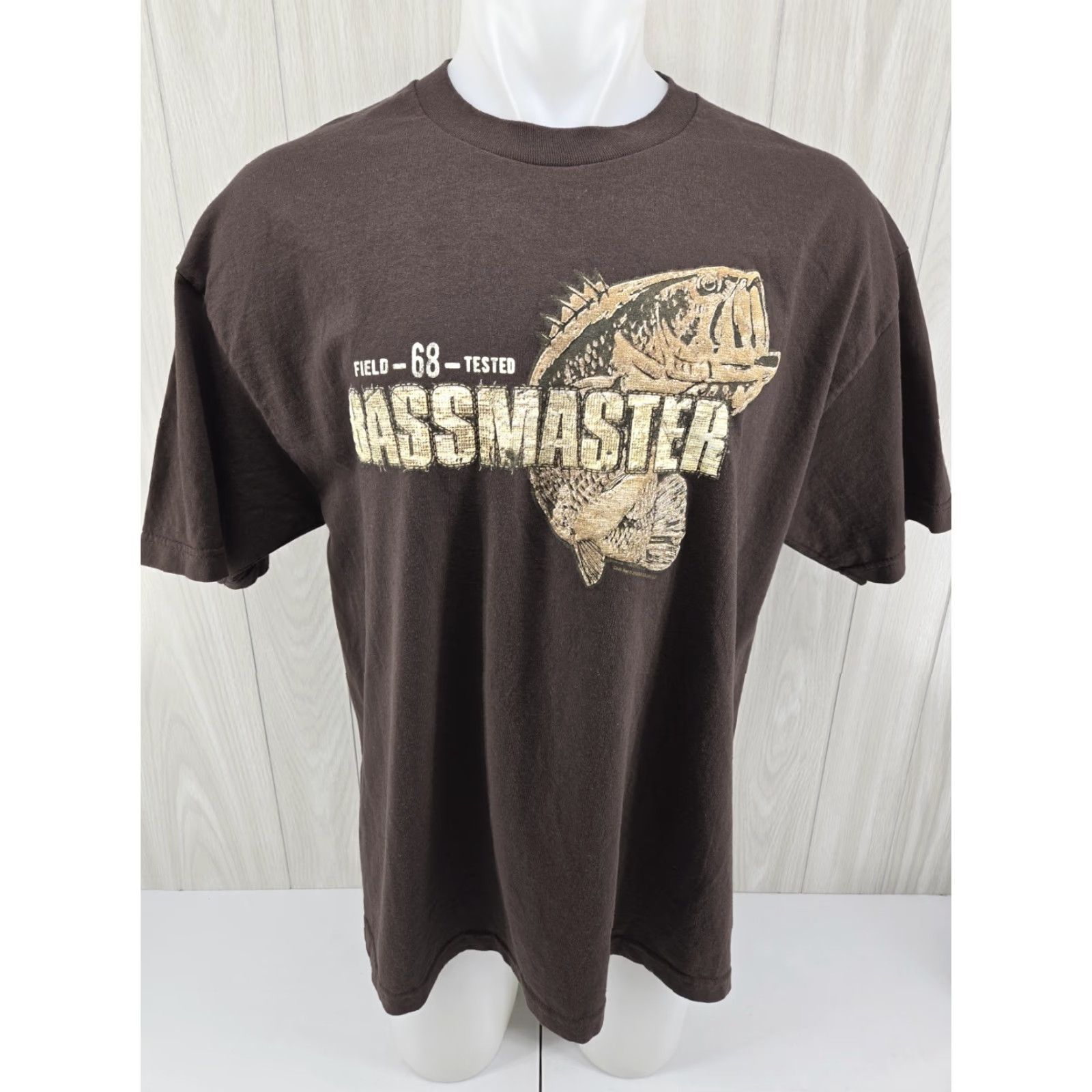 CHOCOOLATE Bassmaster Bass Fishing Chocolate Brown Short Sleeve T-Shirt 2XL Puffy Logo Mens Graphic Tee Shirt Size US XXL / EU 58 / 5 - 2 Thumbnail
