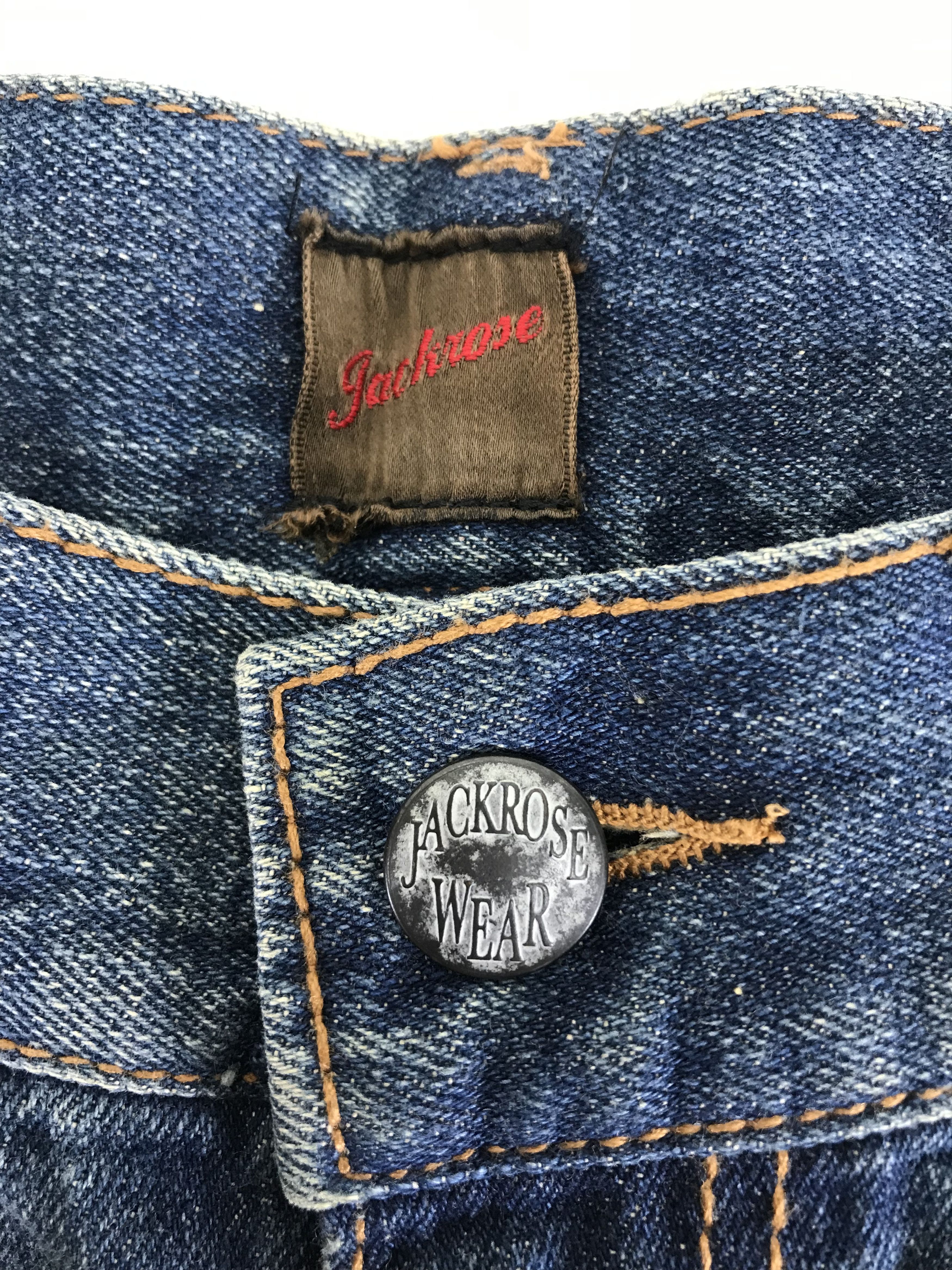 JACKROSE Vintage Jack Rose Leather Buckle Back Flare Jeans Size US 31 - 13 Thumbnail
