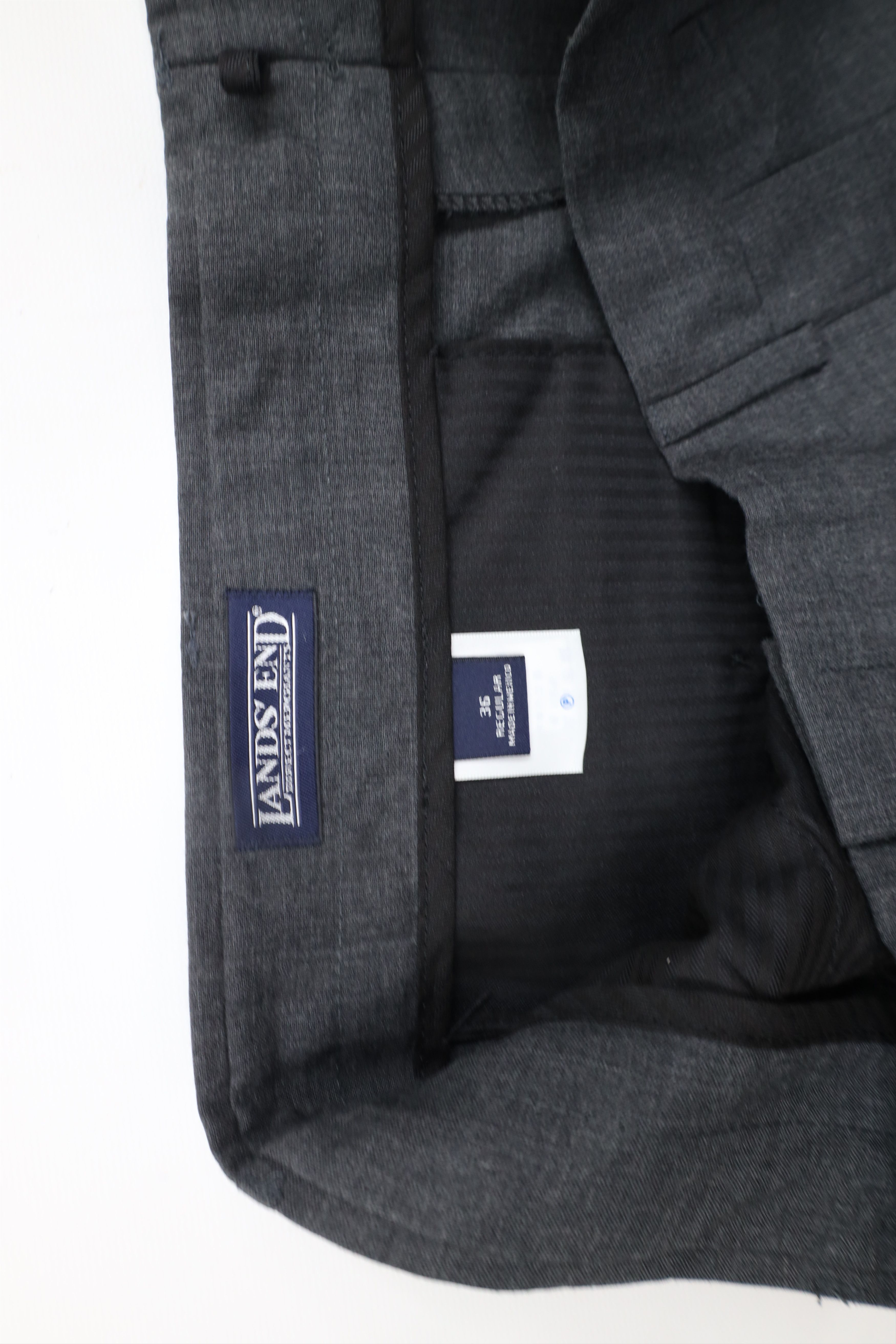 Lands' End × Vintage Deadstock Vintage 90s Lands End Wool Wide Leg Chino Pants Size US 36 / EU 52 - 3 Thumbnail