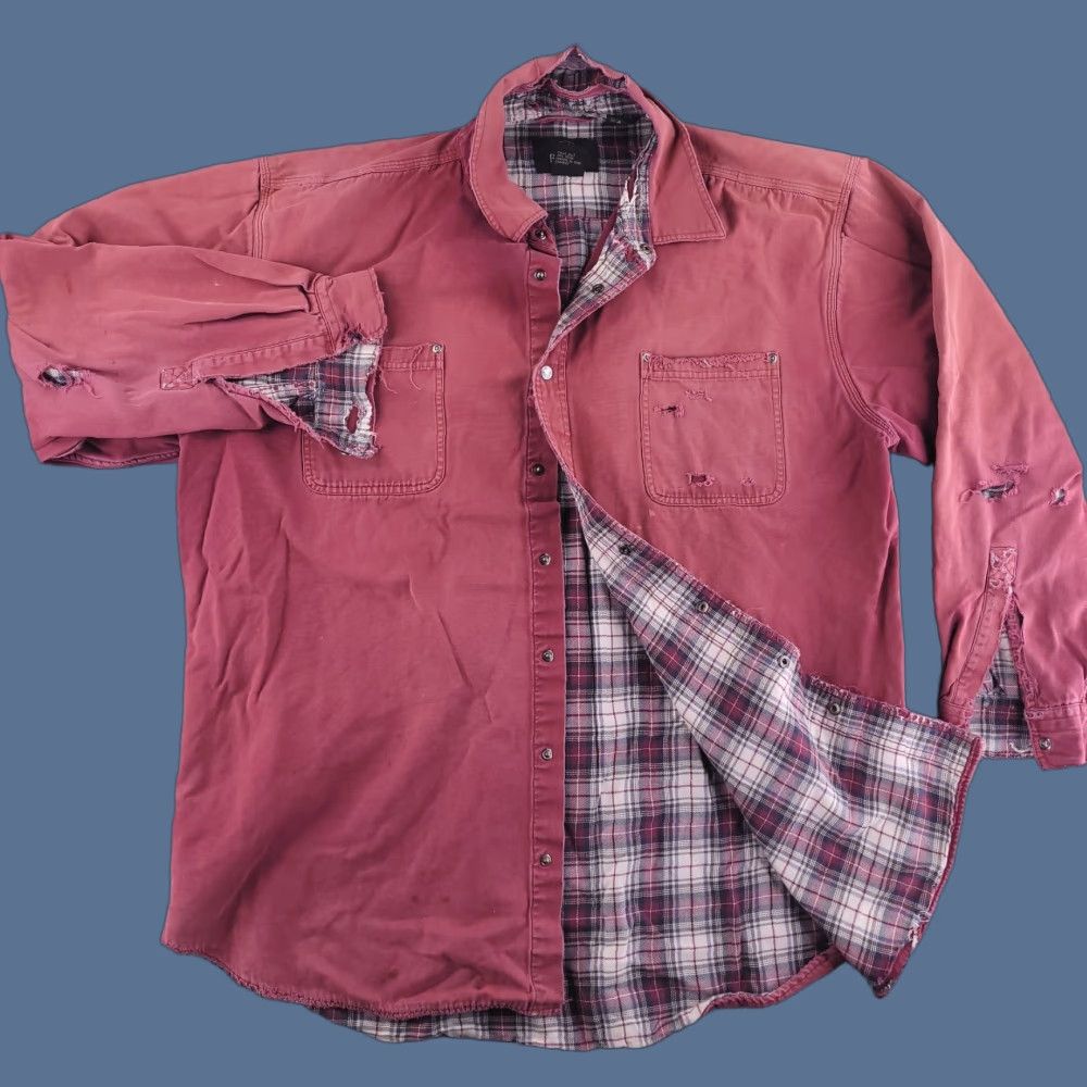 Vintage VINTAGE RedHead Coat Mens 2XLT Red Chore Work Flannel Distressed Grunge Overcoat Tall Size US XXL / EU 58 / 5 - 1 Thumbnail