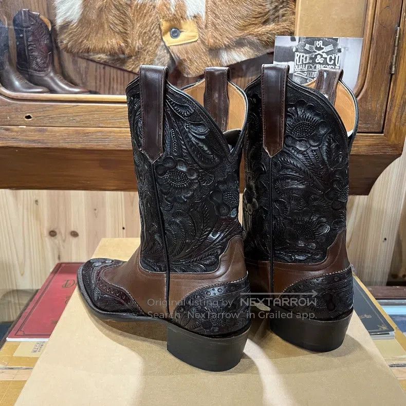 RRL Ralph Lauren RRL Ralph Lauren Carved Western Cowboy Boots Size US 8 / EU 41 - 4 Thumbnail