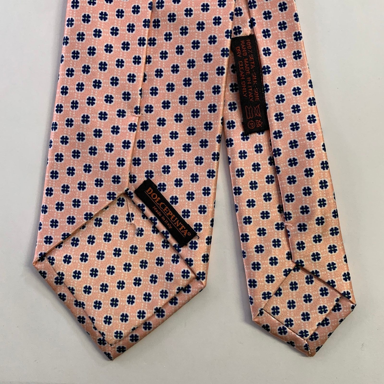 Dolcepunta DOLCEPUNTA Pink Navy Floral Silk Tie Size ONE SIZE - 2 Thumbnail