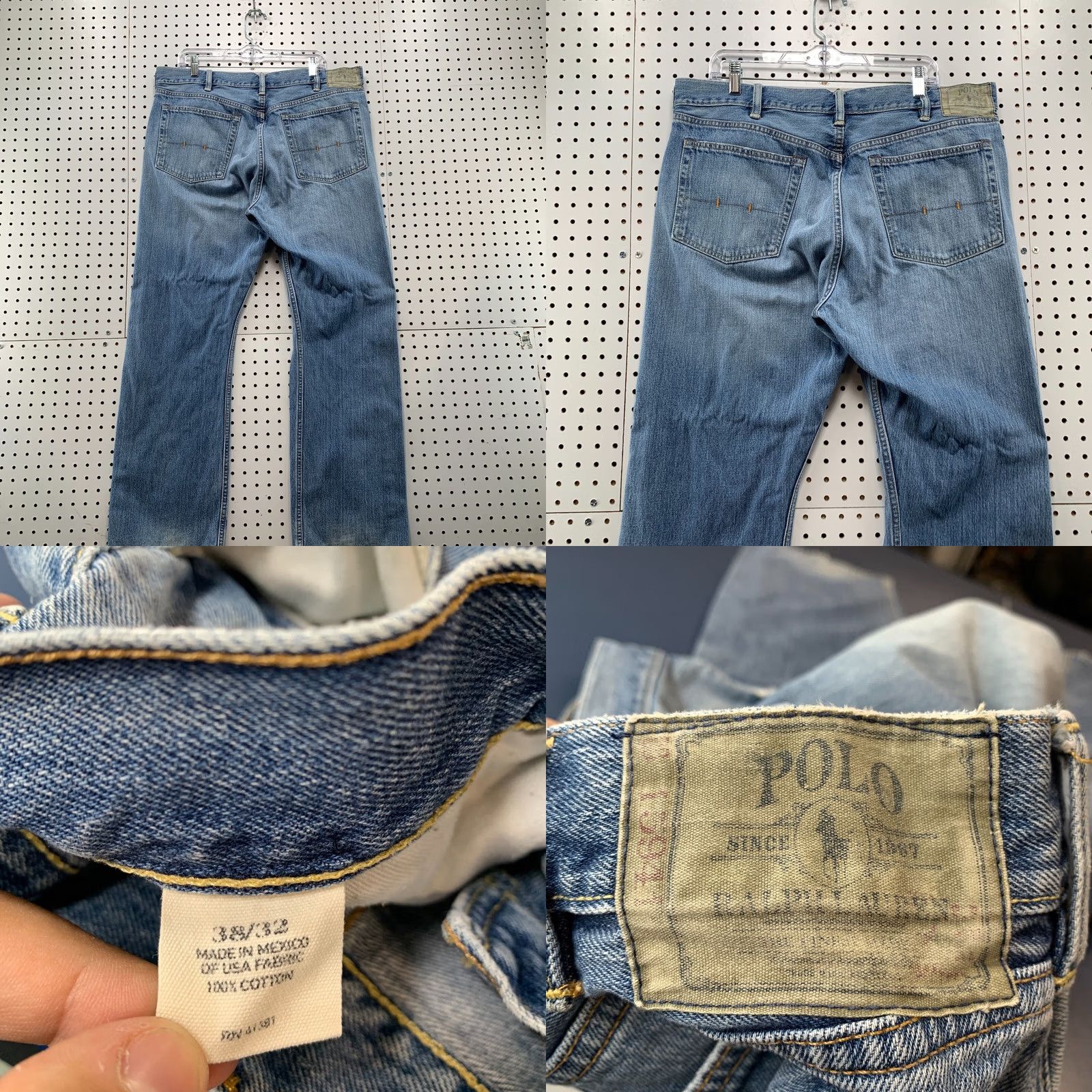 Polo Ralph Lauren Polo Ralph Lauren Denim Jeans Mens 38x32 Light Wash Baggy Straight Size US M / EU 48-50 / 2 - 8 Thumbnail