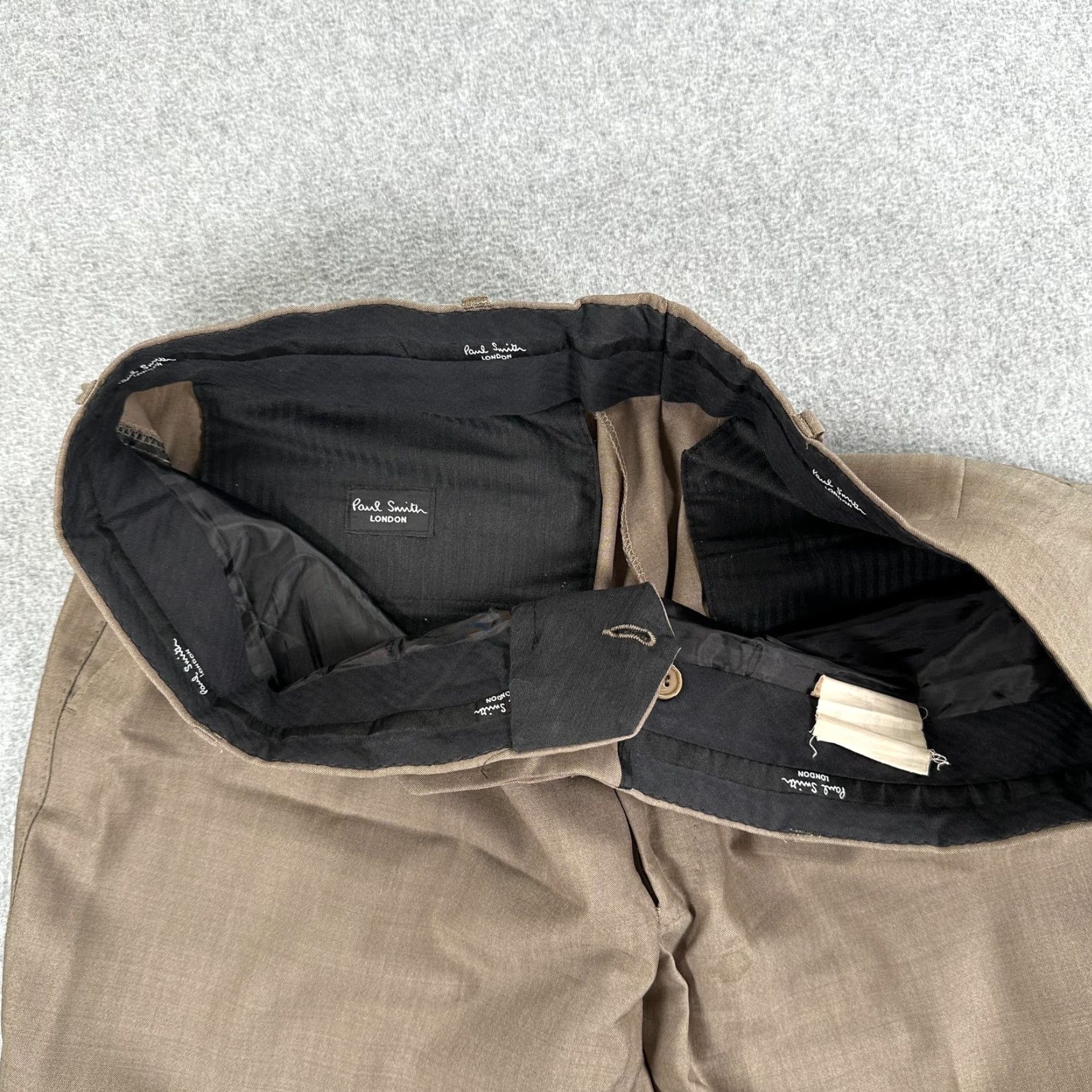 Paul Smith VINTAGE Paul Smith London Dress Pants Mens 30x30 Brown 100% Wool Flat Front Trousers Size US 33 - 6 Thumbnail