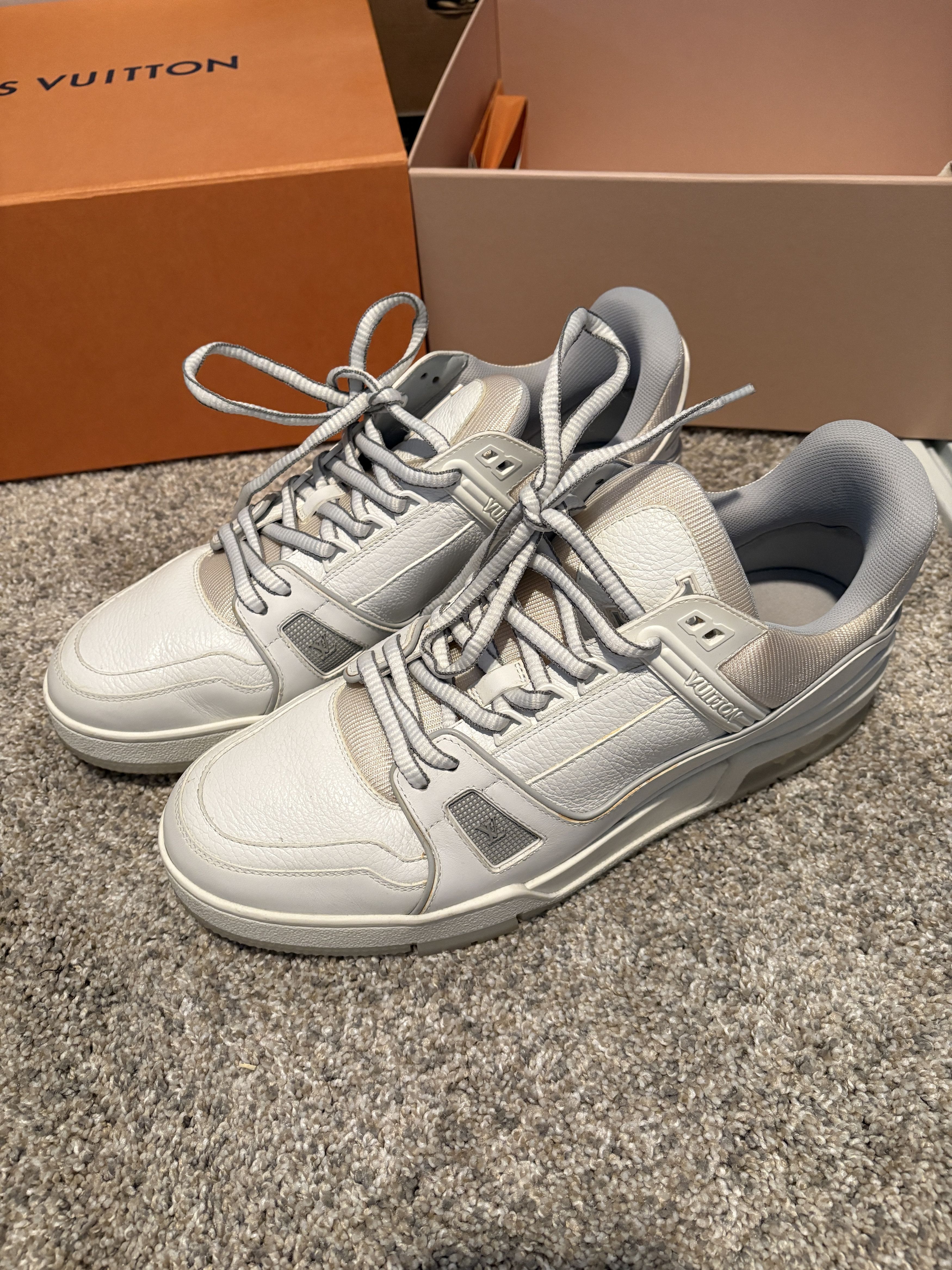 Louis Vuitton LV Trainer OG Grey/White Virgil 1A5PZQ Size US 10.5 / EU 43-44 - 1 Thumbnail