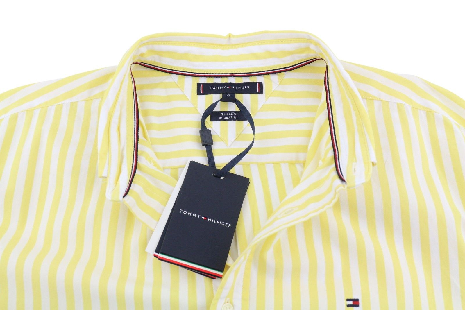 Tommy Hilfiger THFLEX POPLIN BOLD XL Yellow Striped 87687 Size US XL / EU 56 / 4 - 5 Thumbnail