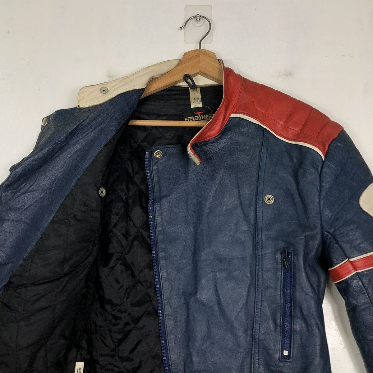 Vintage 🔥VINTAGE BIKER LEATHER JACKET RACING MADE IN ENGLAND ECHTES Size US M / EU 48-50 / 2 - 12 Thumbnail