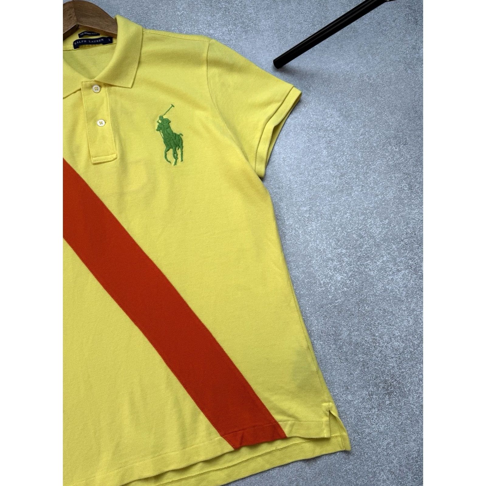 Ralph Lauren Ralph Lauren Polo Shirt Women's L Yellow 90s Y2K Big Pony Beaded Short Sleeve Collared Vintage Polo Ralph Lauren Big Pony Shirt Size L / US 10 / IT 46 - 5 Thumbnail