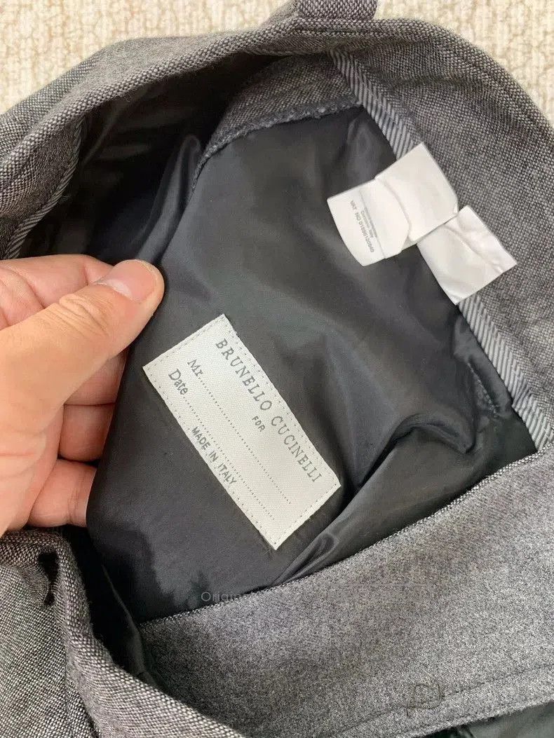 Brunello Cucinelli Brunello Cucinelli Gray Wool Men's Pants. Size US 38 / EU 54 - 4 Thumbnail